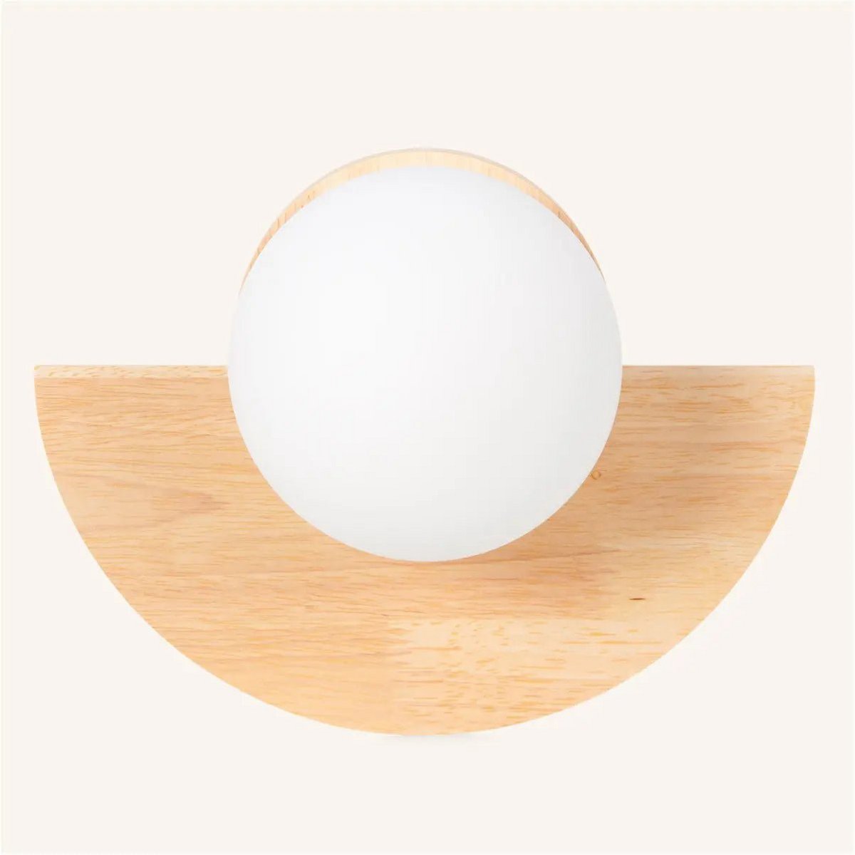 Kane lichtbruine draadloze wandlamp – oplaadbare lamp van hout en glas Tavellio - Amsterdam