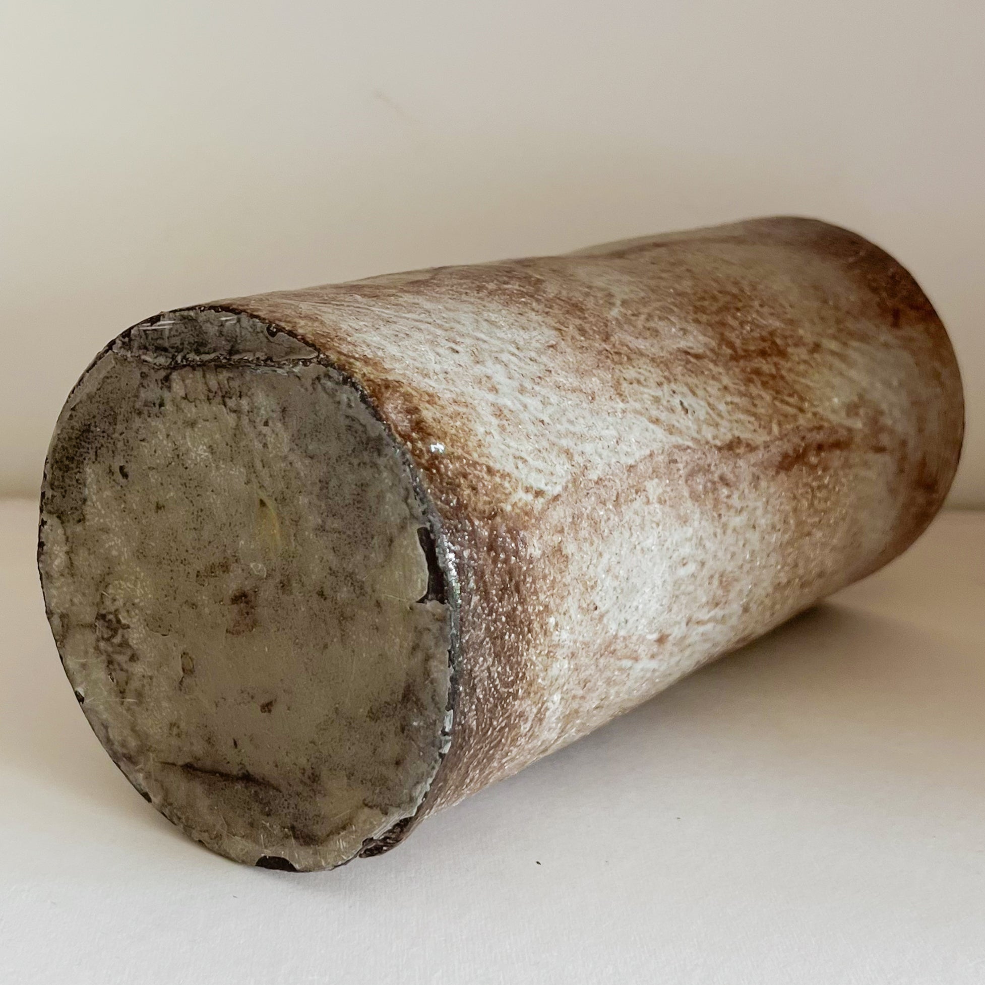 keramische vaas in aardetinten – cilindervorm – pre-loved Noii HOME