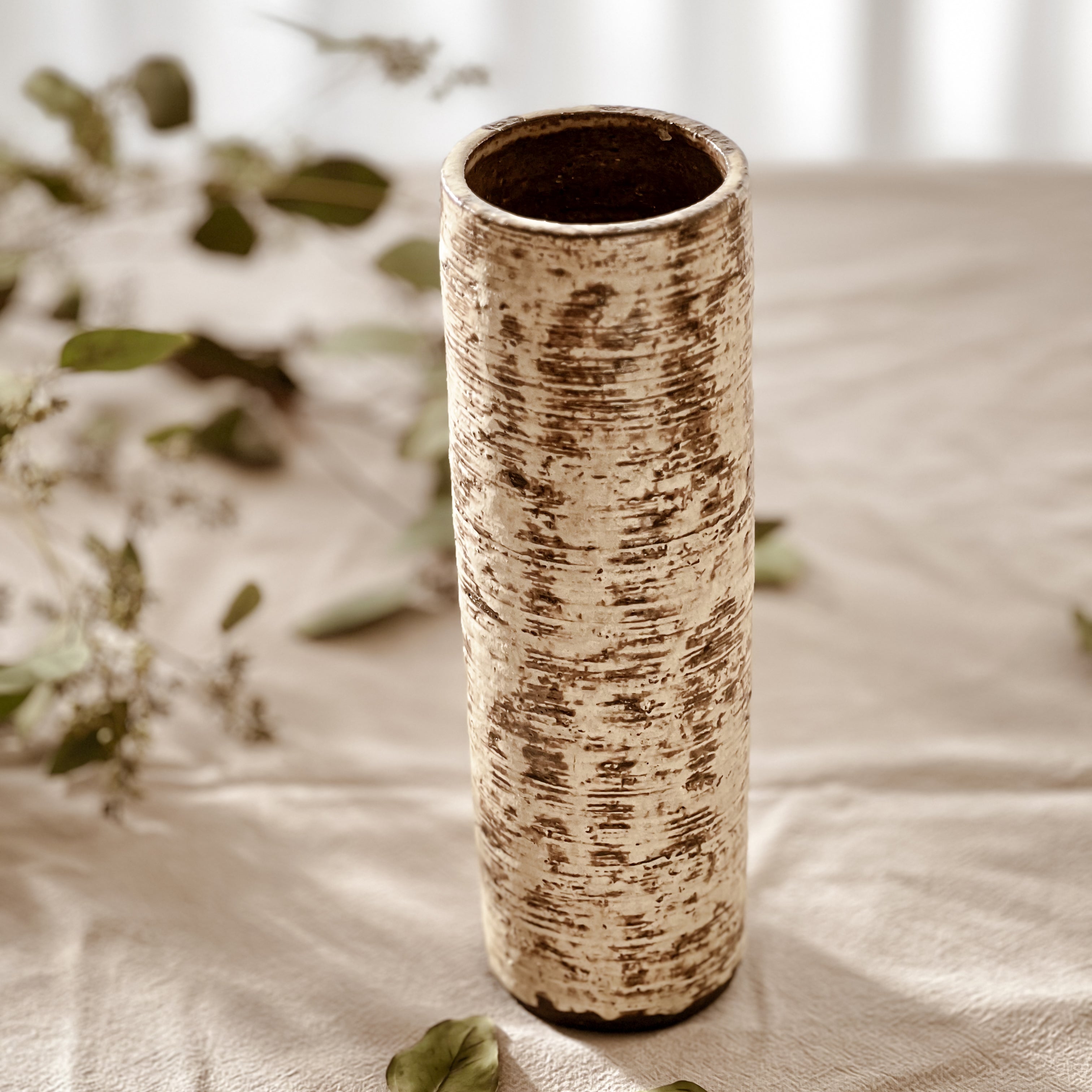 keramische vaas – natuurlijke berkenbast look – vintage decoratie Noii HOME