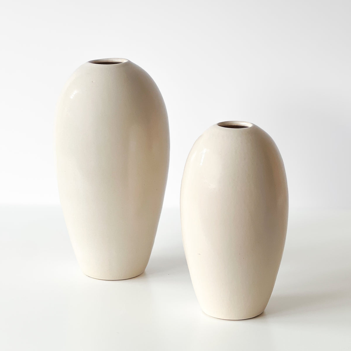 keramische vazen crème – set van 2 – pre-loved Noii HOME