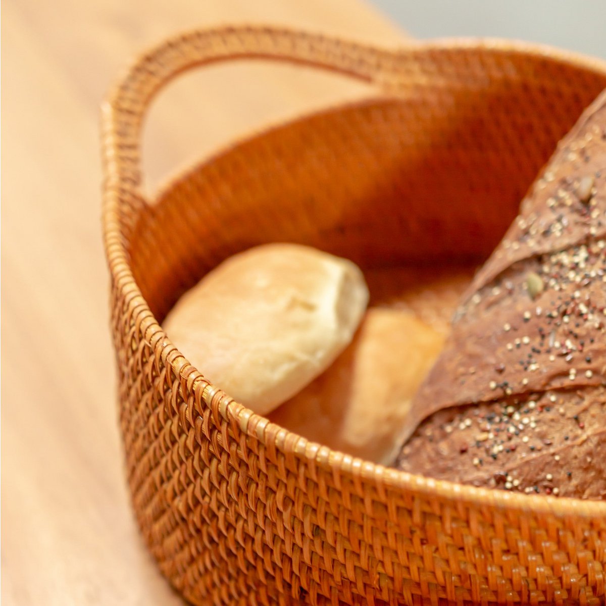 Kleine rotan opbergmand Decoratieve mand SUWARI (2 maten), geweldig als Breasmand of fruitschaal Soeji