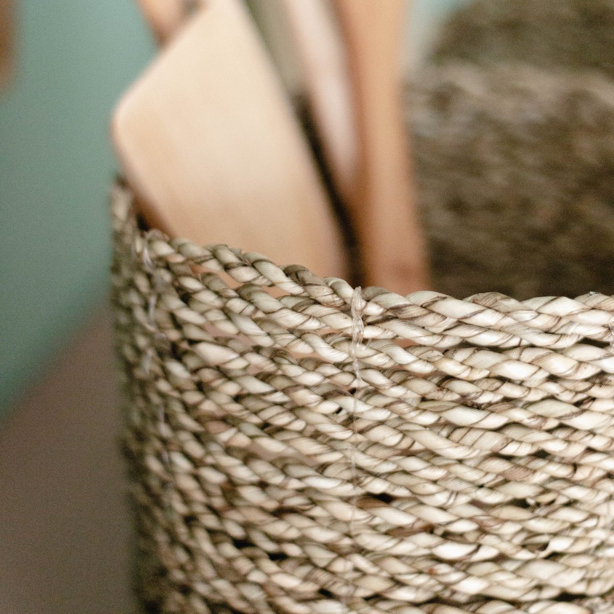 Kleine Zeegras Mand BHINNEKA | Plantenmand | Geweven Boho Mand | Plantenbak | Decoratieve mand | Kleine Opbergmand | Ronde bloemenmand Soeji