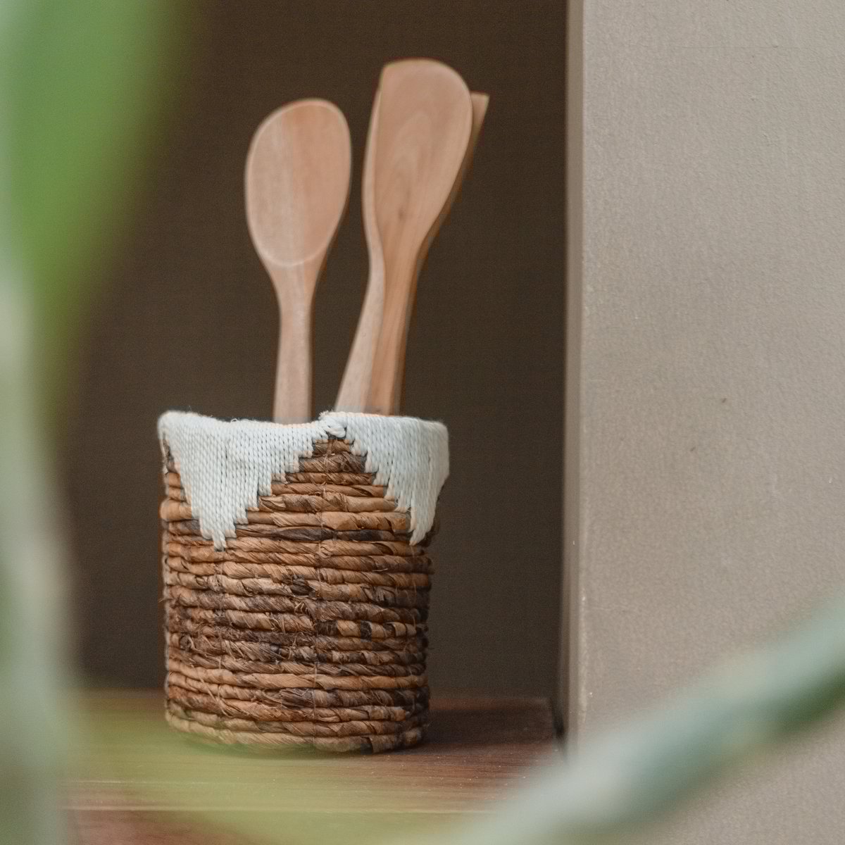 Kleine zeegrasmand MENIK | Plantenmand | Geweven Boho-mand | Plantenbak | Ronde bloemenmand | Macramé mand Soeji