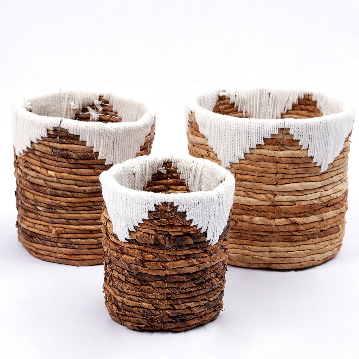 Kleine zeegrasmand MENIK | Plantenmand | Geweven Boho-mand | Plantenbak | Ronde bloemenmand | Macramé mand Soeji