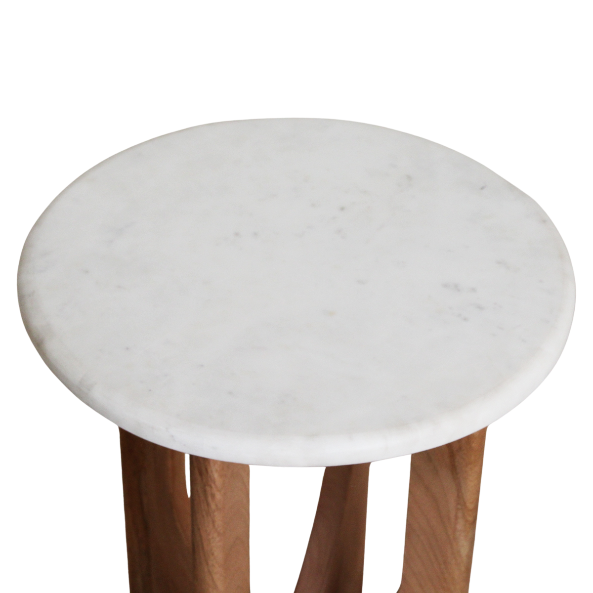 Kuching bijzettafel marmer wit - 30x30x50 cm Raw Materials