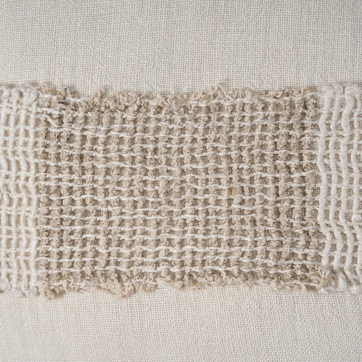 Kussenhoes met linnen draden - Wit naturel Bazar Bizar Living