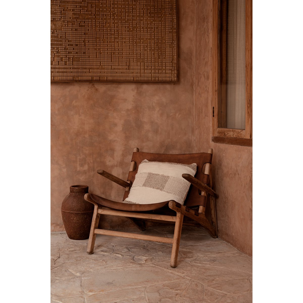 Kussenhoes met linnen draden - Wit naturel Bazar Bizar Living