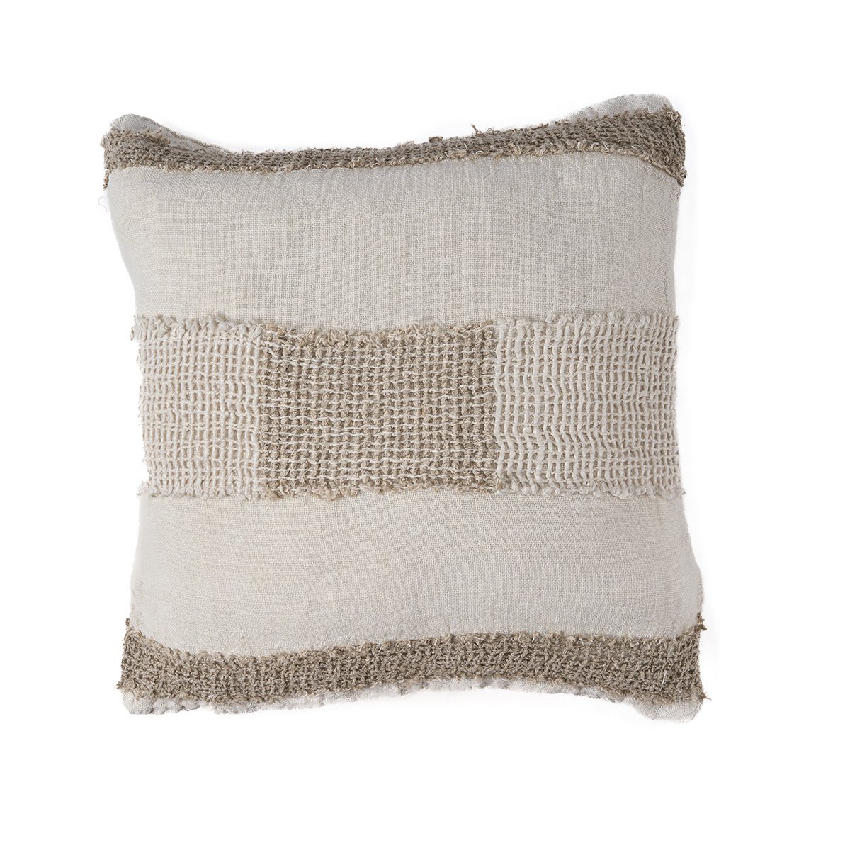 Kussenhoes met linnen draden - Wit naturel Bazar Bizar Living