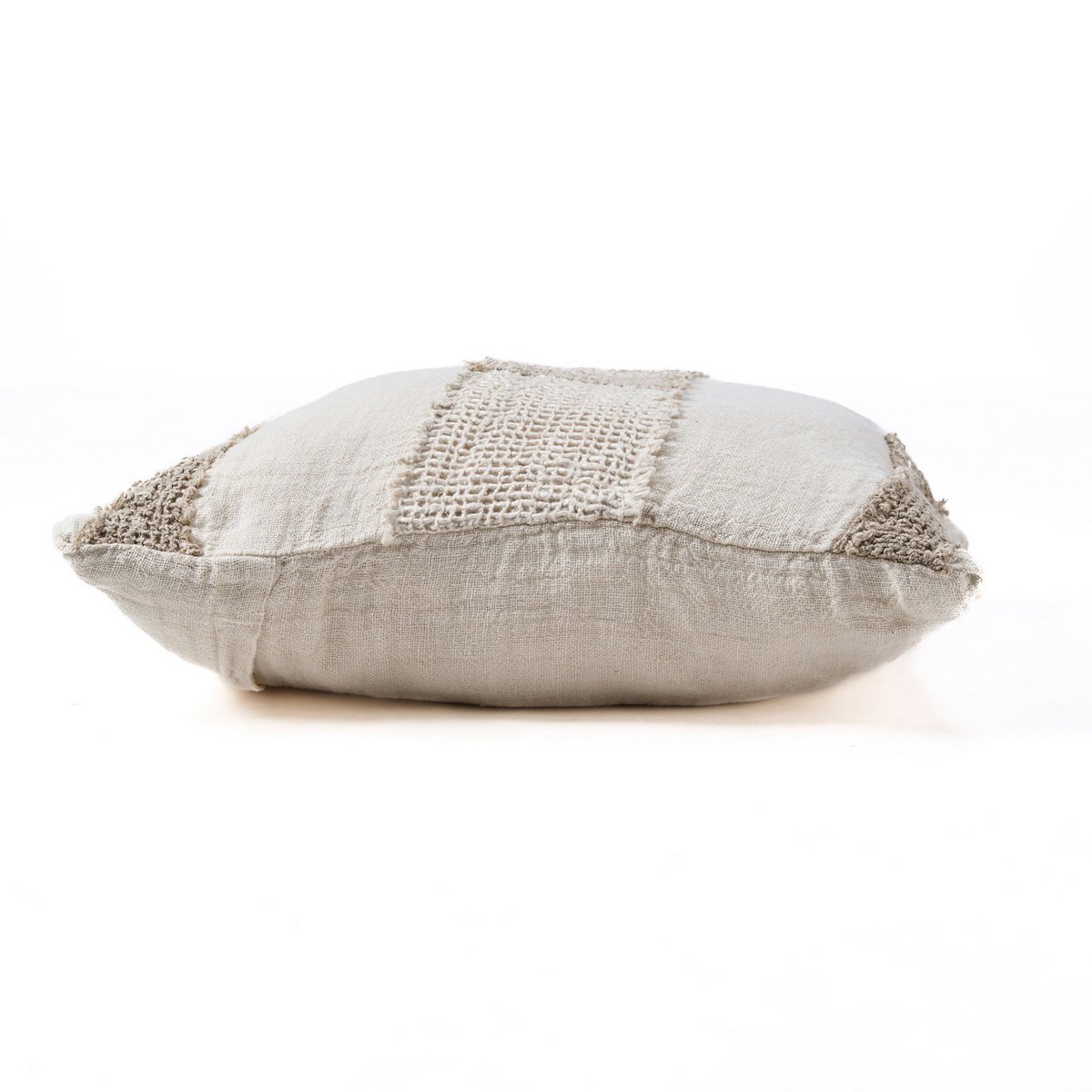 Kussenhoes met linnen draden - Wit naturel Bazar Bizar Living