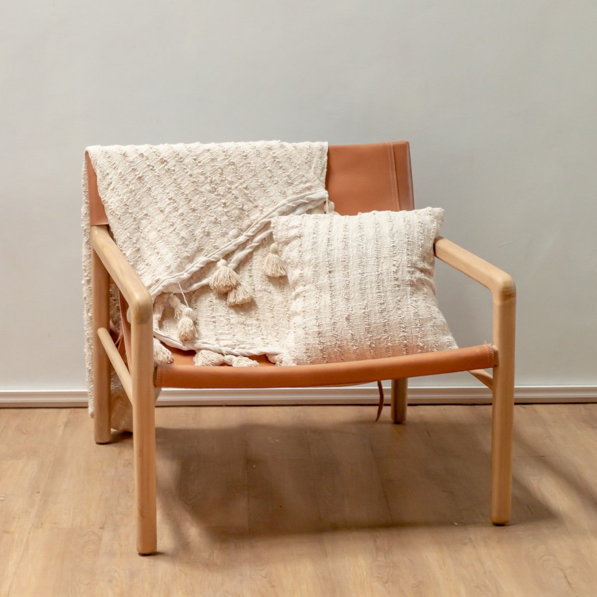 Kussensloop 40x40 cm of 50x50 cm Handgeweven | Decoratief Kussen | Bankkussen RAHAYU Gemaakt van Katoen Soeji