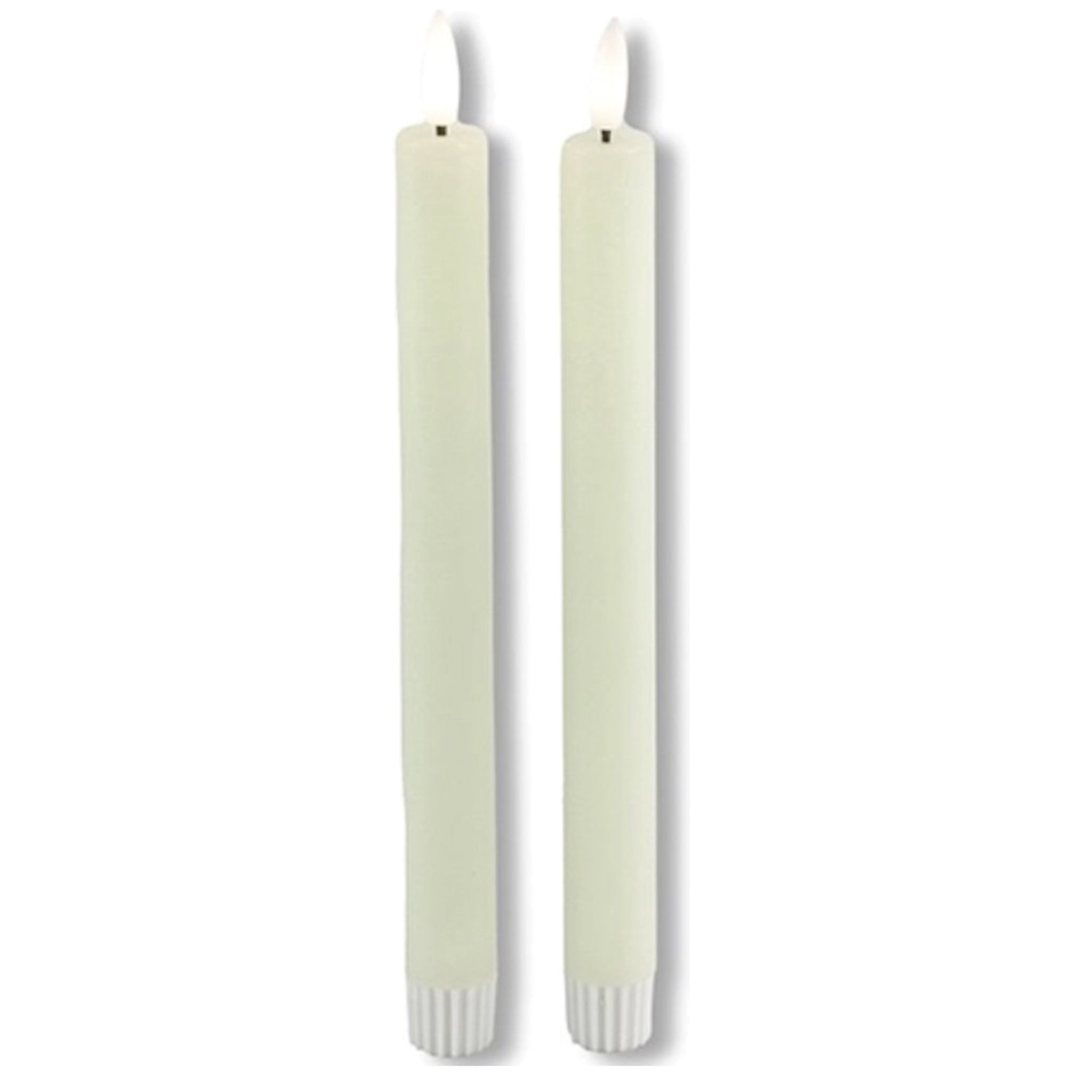 ledkaars - dinerkaars - beige, grijs en créme wit - Countryfield - 24 cm hoog crème wit Noii home