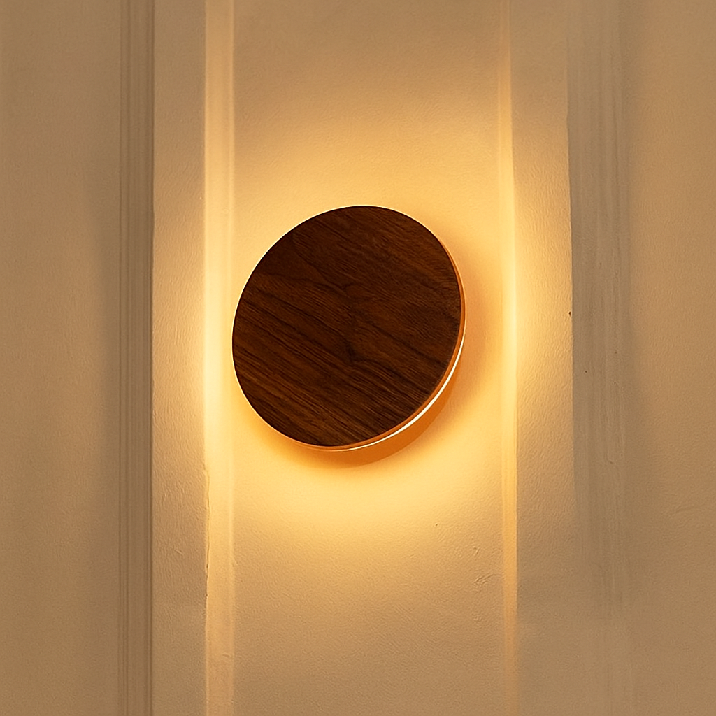 Lou Walnut draadloos wandlicht - oplaadbaar en dimpelbaar met aanraakregeling Tavellio - Amsterdam