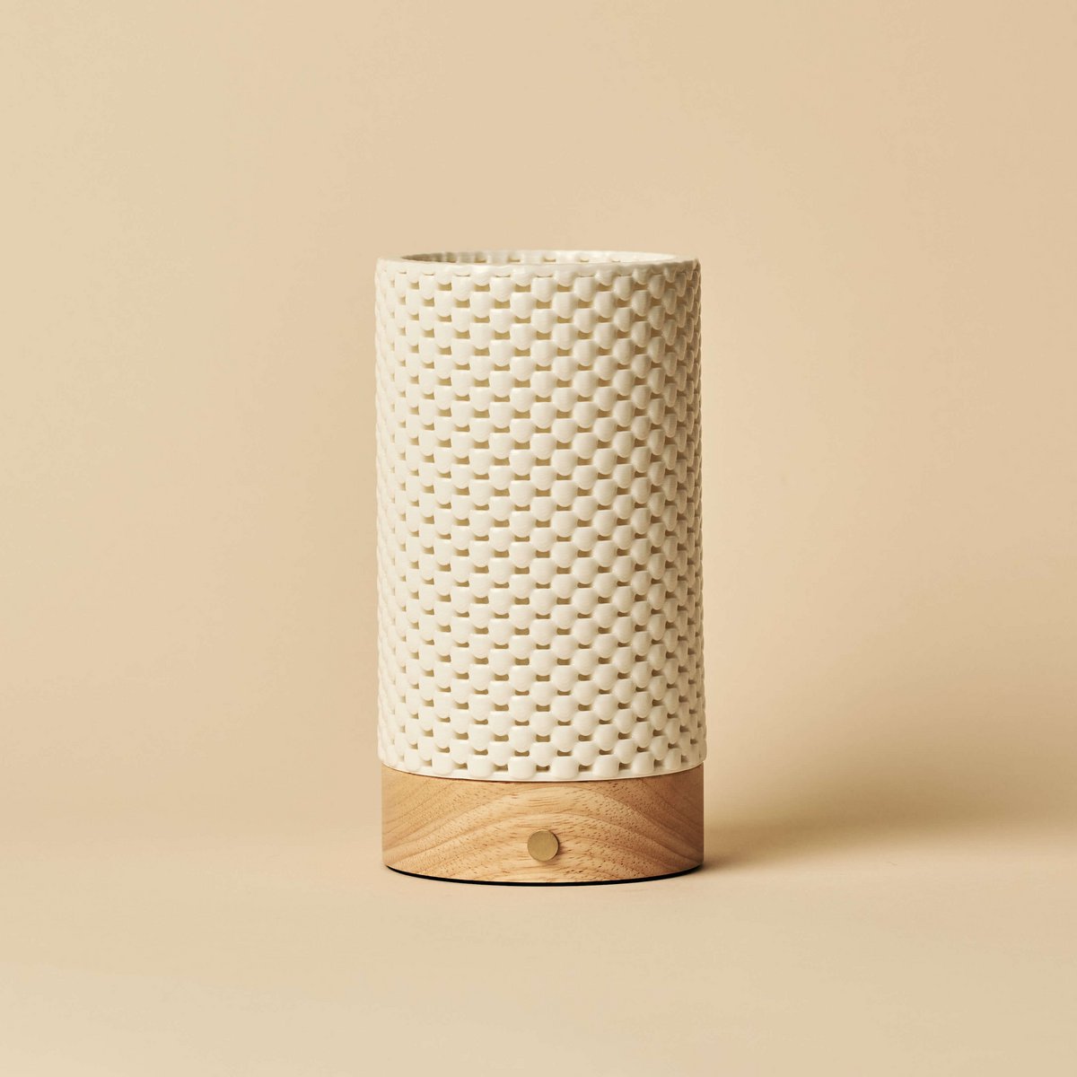 Luna lichtbruine oplaadbare tafellamp in 3D-geprinte porselein-draadloos, dimbaar en tot 100 uur licht Tavellio - Amsterdam