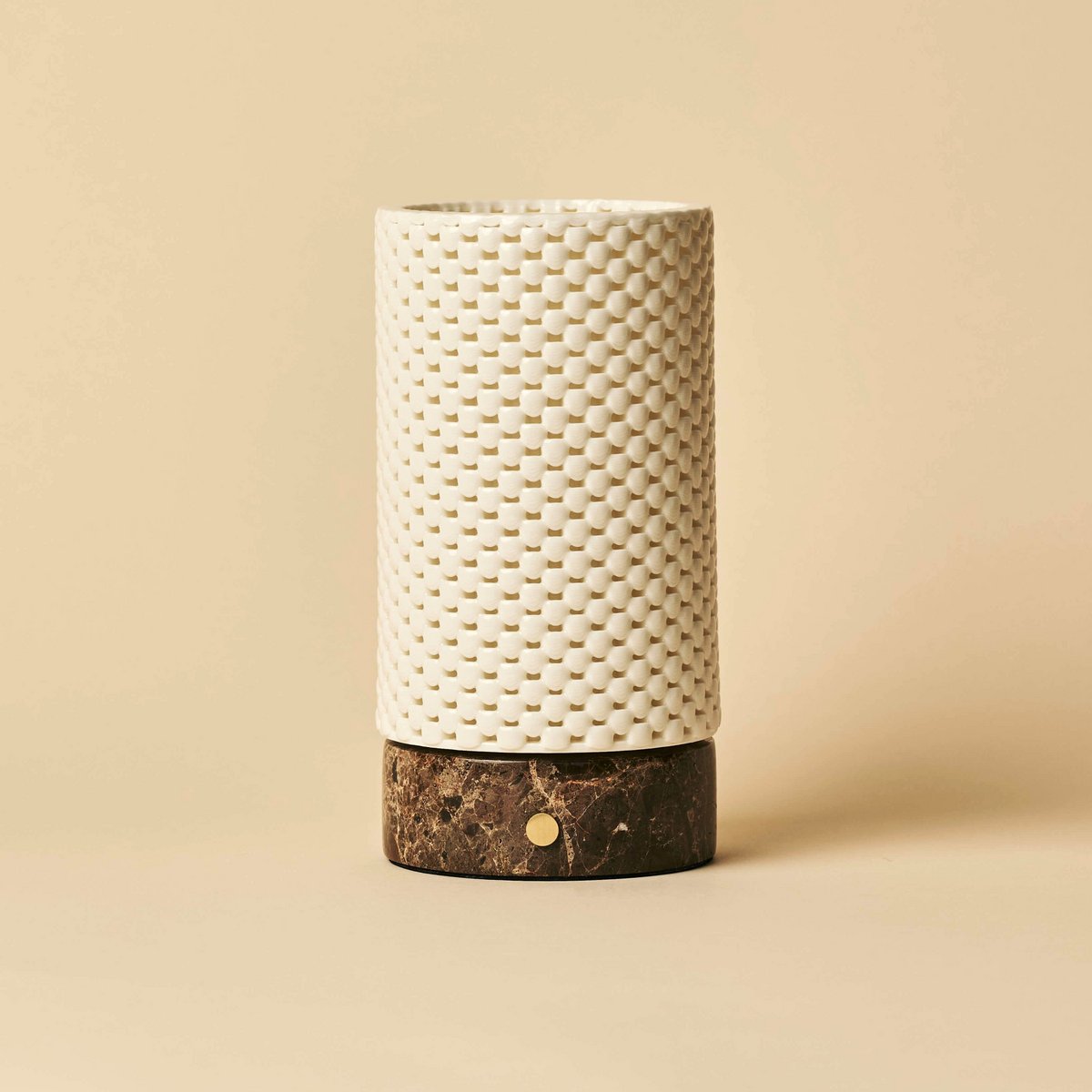 Luna marmeren oplaadbare tafellamp in 3D-geprinte porselein-draadloos, dimbaar en tot 100 uur licht Tavellio - Amsterdam