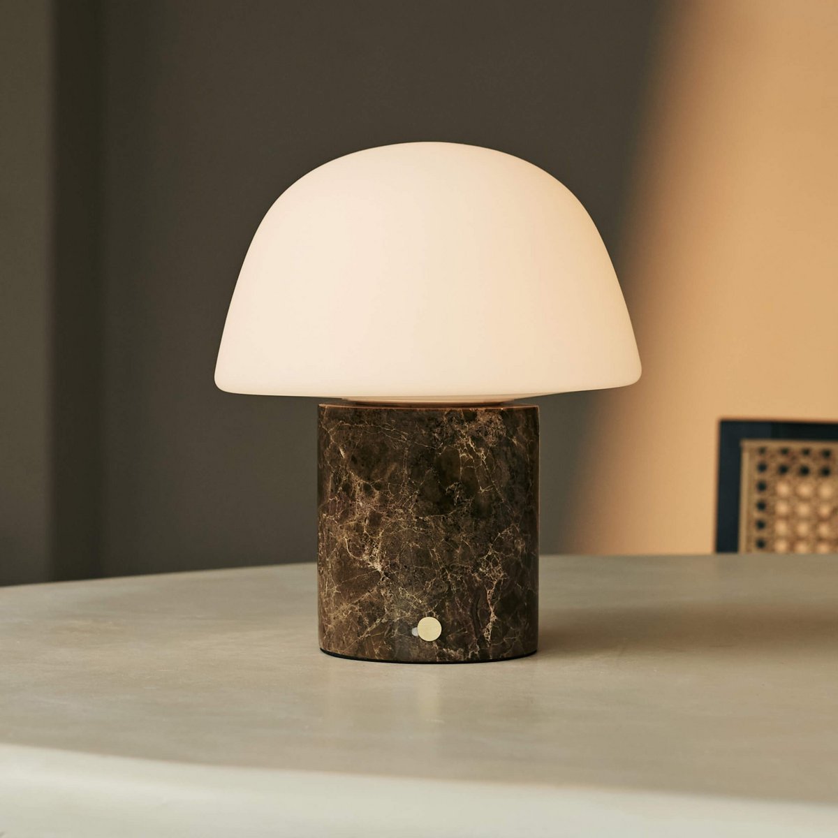 Maes Brown / Emperador Dark - Elegante marmeren oplaadbare tafellamp, tot 100 uur verlichting, stijlvol en functioneel Tavellio - Amsterdam
