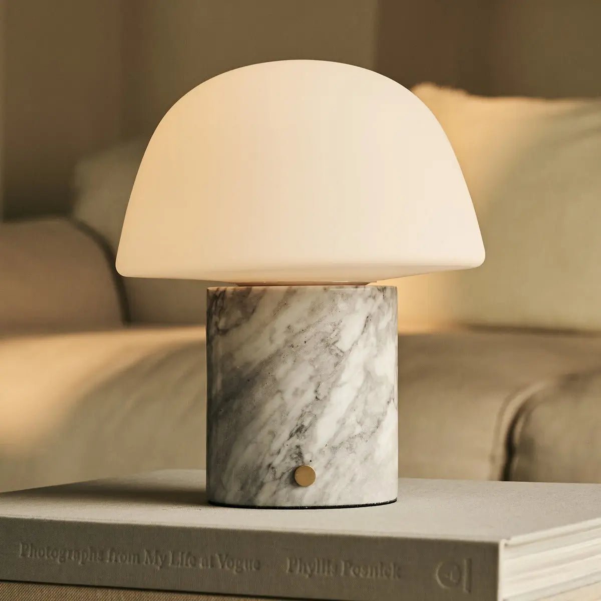 Maes White / Bianco Statuarietto - Elegante marmeren oplaadbare tafellamp, tot 100 uur verlichting, stijlvol en functioneel Tavellio - Amsterdam