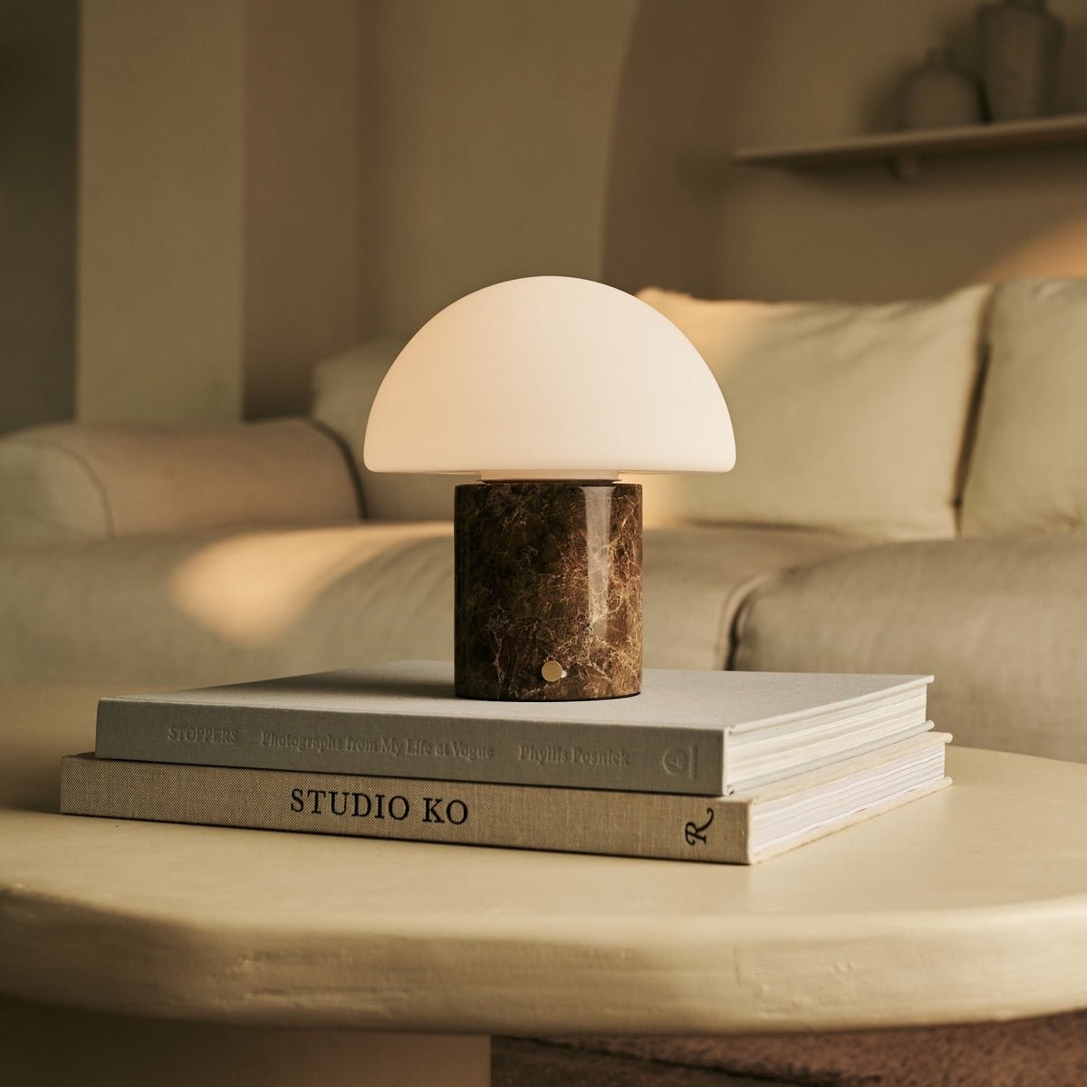 Maris Brown / Emperador Dark - Classic Marble Laidable Table Lamp met 3 lichte kleuren en dimfunctie Tavellio - Amsterdam