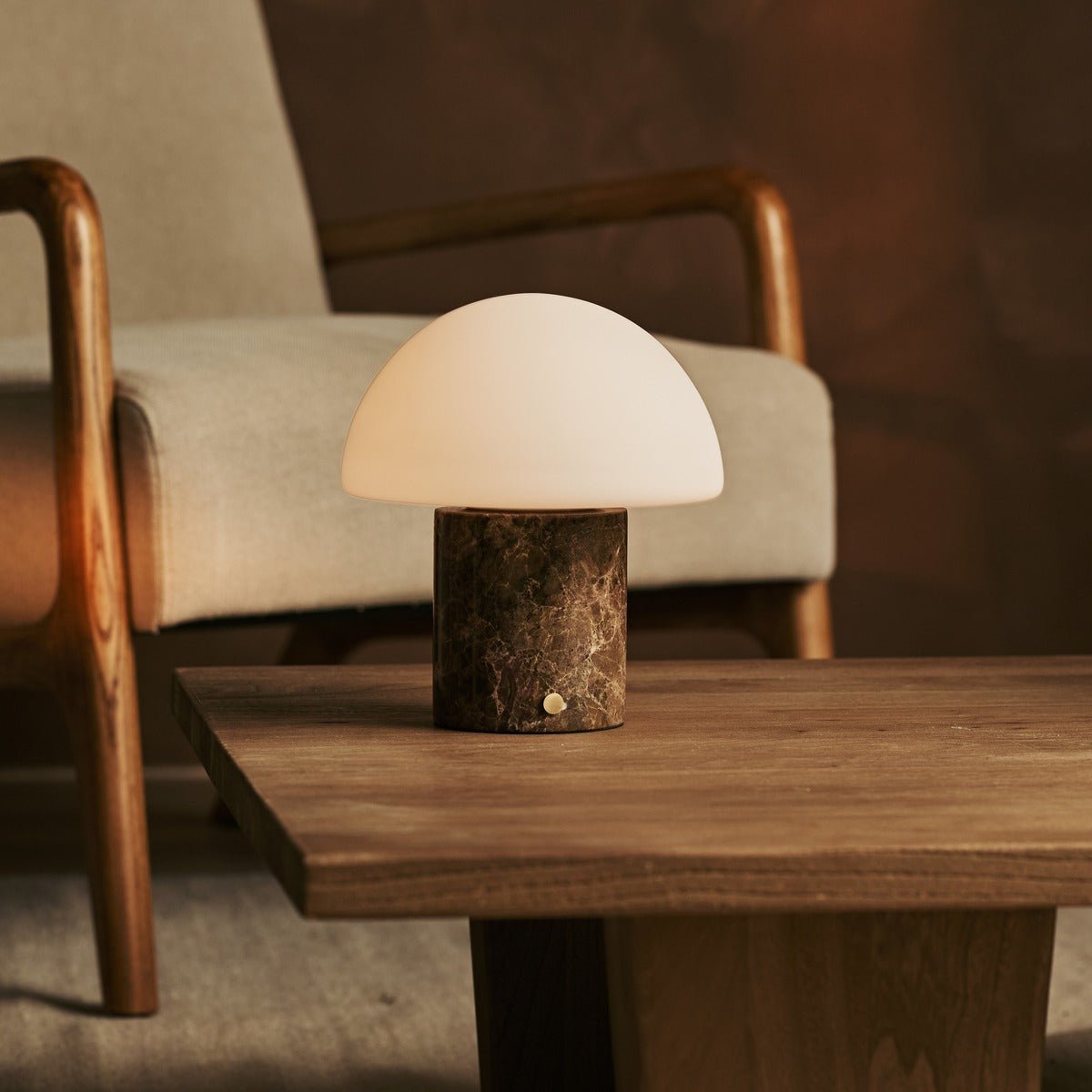 Maris Brown / Emperador Dark - Classic Marble Laidable Table Lamp met 3 lichte kleuren en dimfunctie Tavellio - Amsterdam