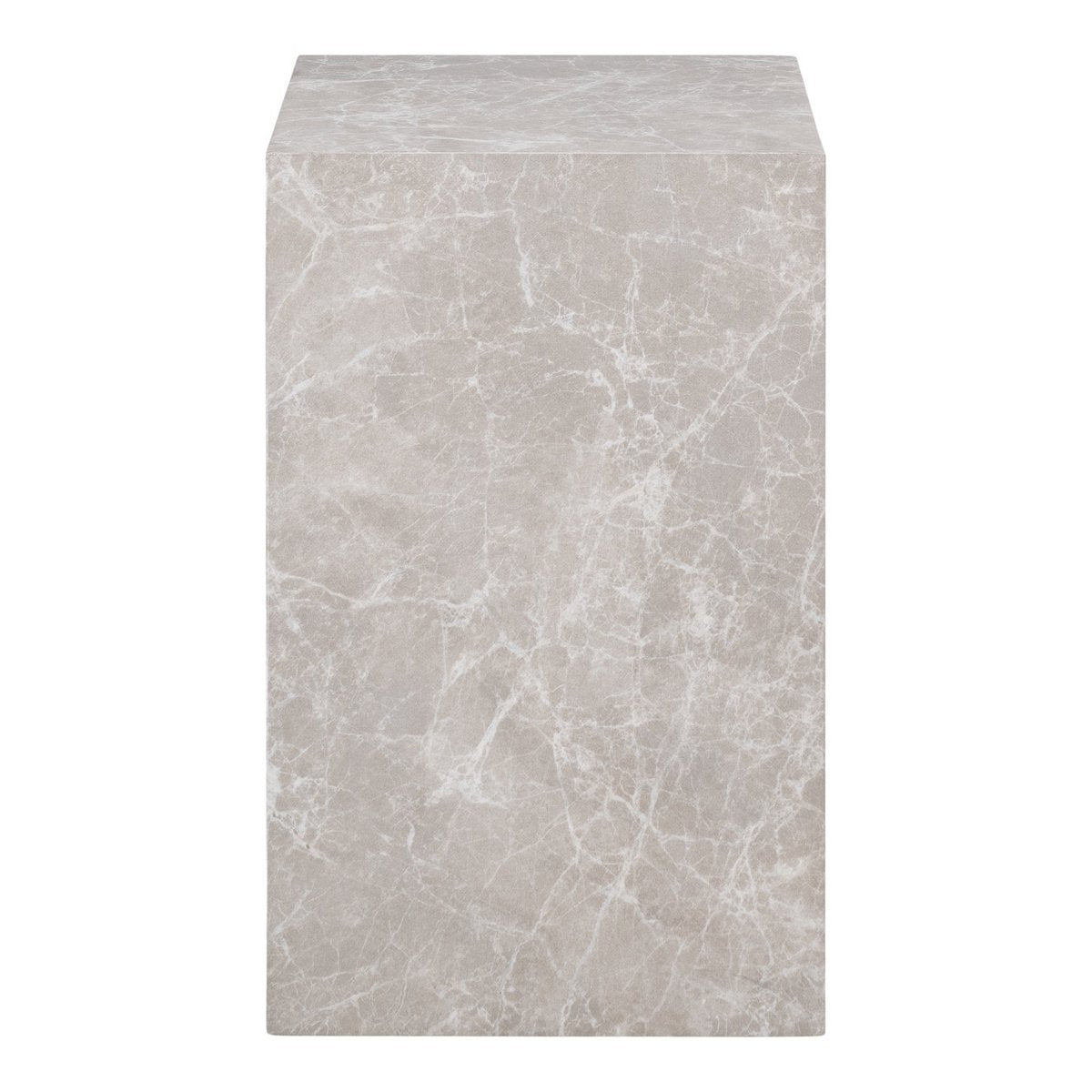 marmerlook sokkel - bijzettafel - beige - 30x30x50 cm House Nordic ApS