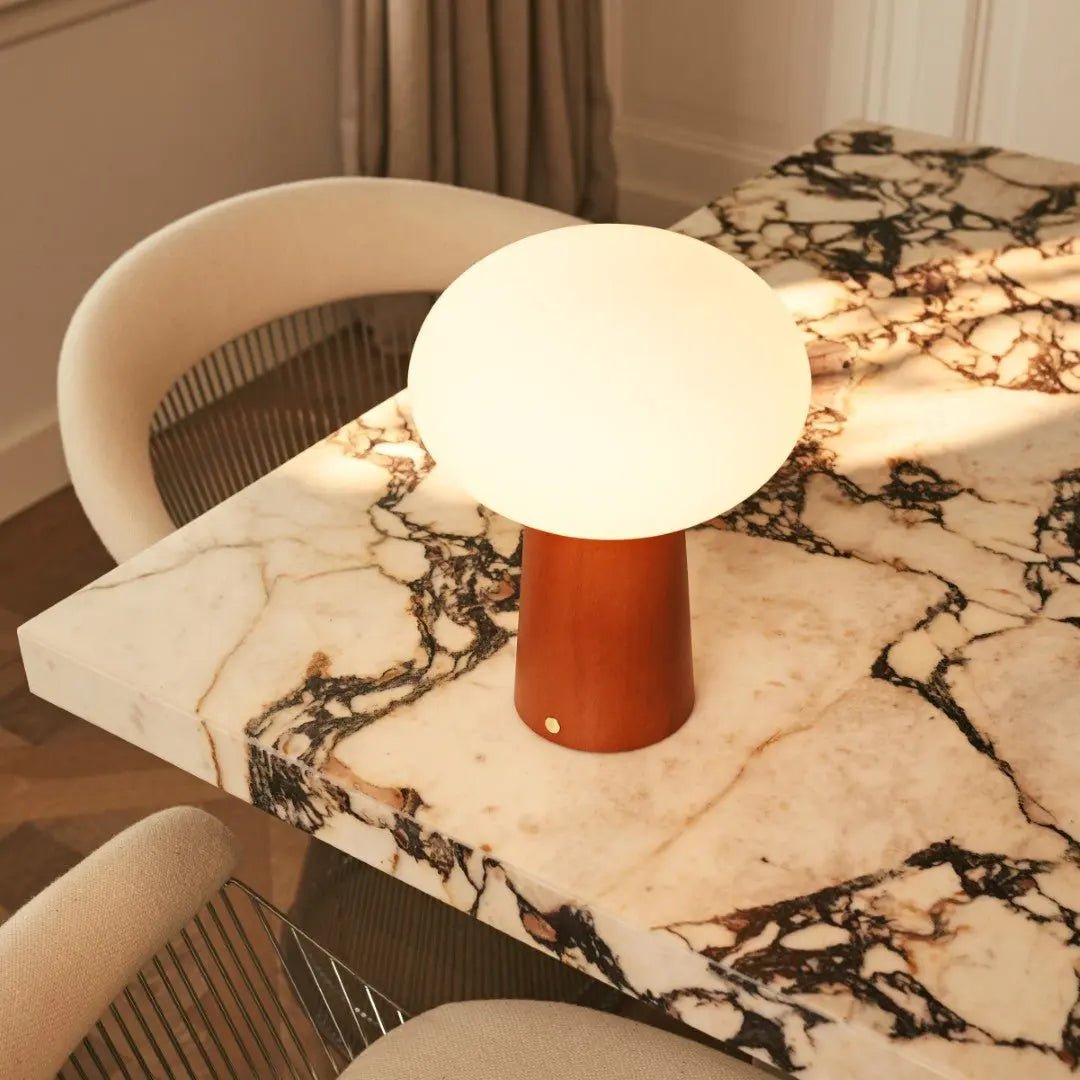 Max kastanje houten draadloze en oplaadbare lamp-milieuvriendelijk ontwerp Tavellio - Amsterdam