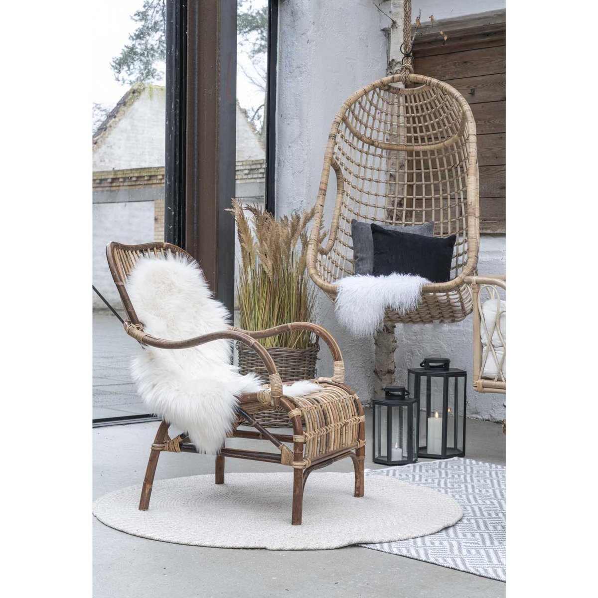 Menorca Vloerkleed - Zand, 100% gerecycled PET, Ø120 cm House Nordic ApS