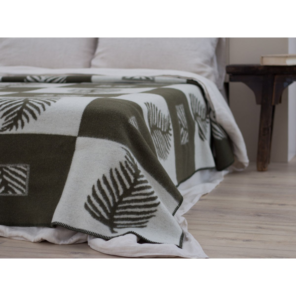 Merinowollen beddeken LEAF groen MoST Blankets