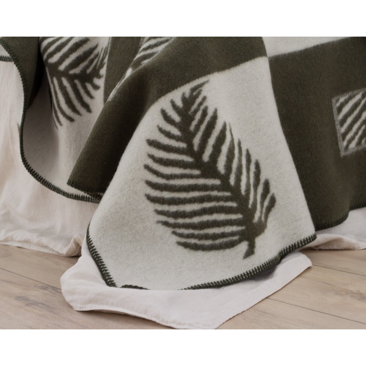 Merinowollen beddeken LEAF groen MoST Blankets