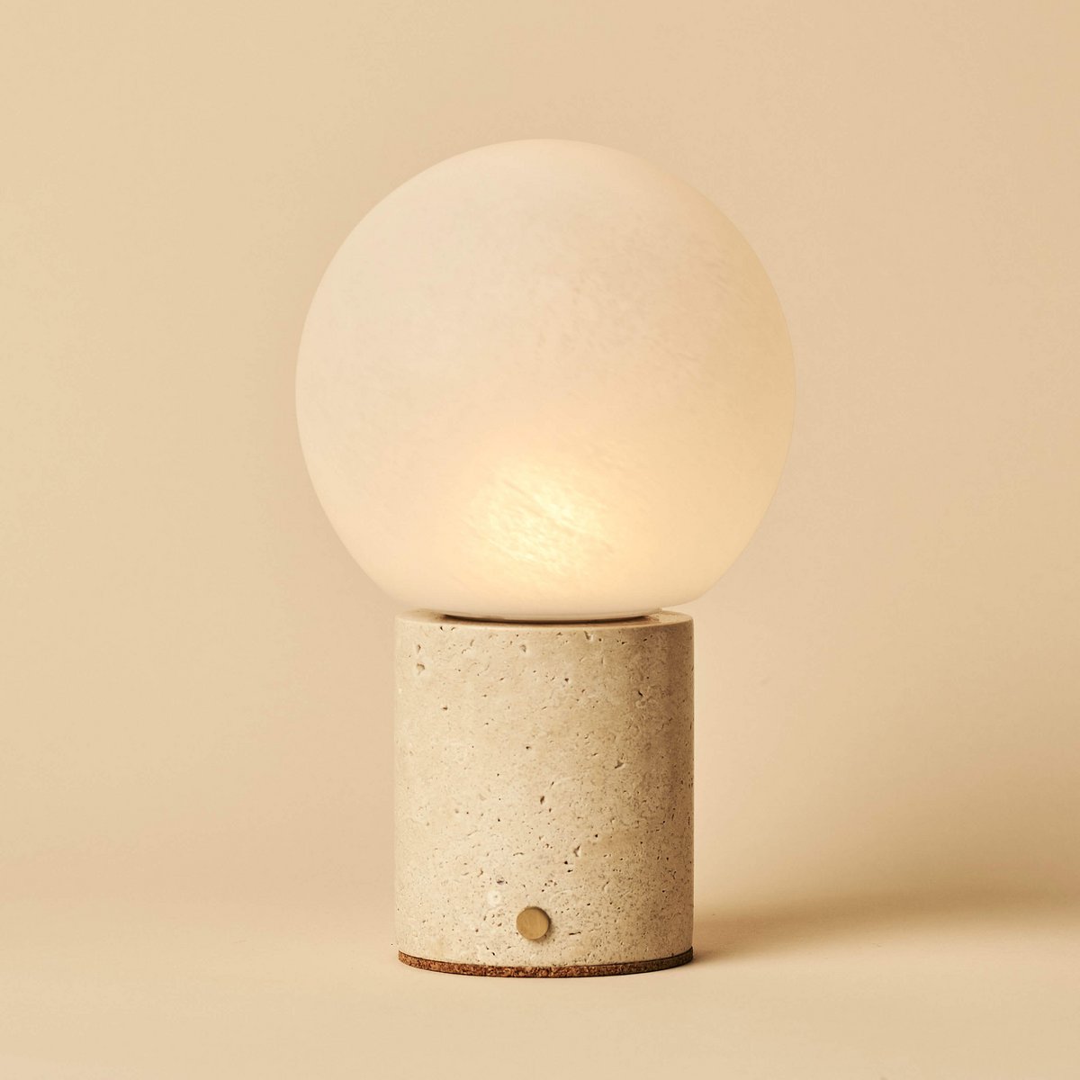 Metsu Beige / Travertino Classico - Classic Travertine Oplaadbare tafellamp met 3 lichte kleuren en dimfunctie Tavellio - Amsterdam