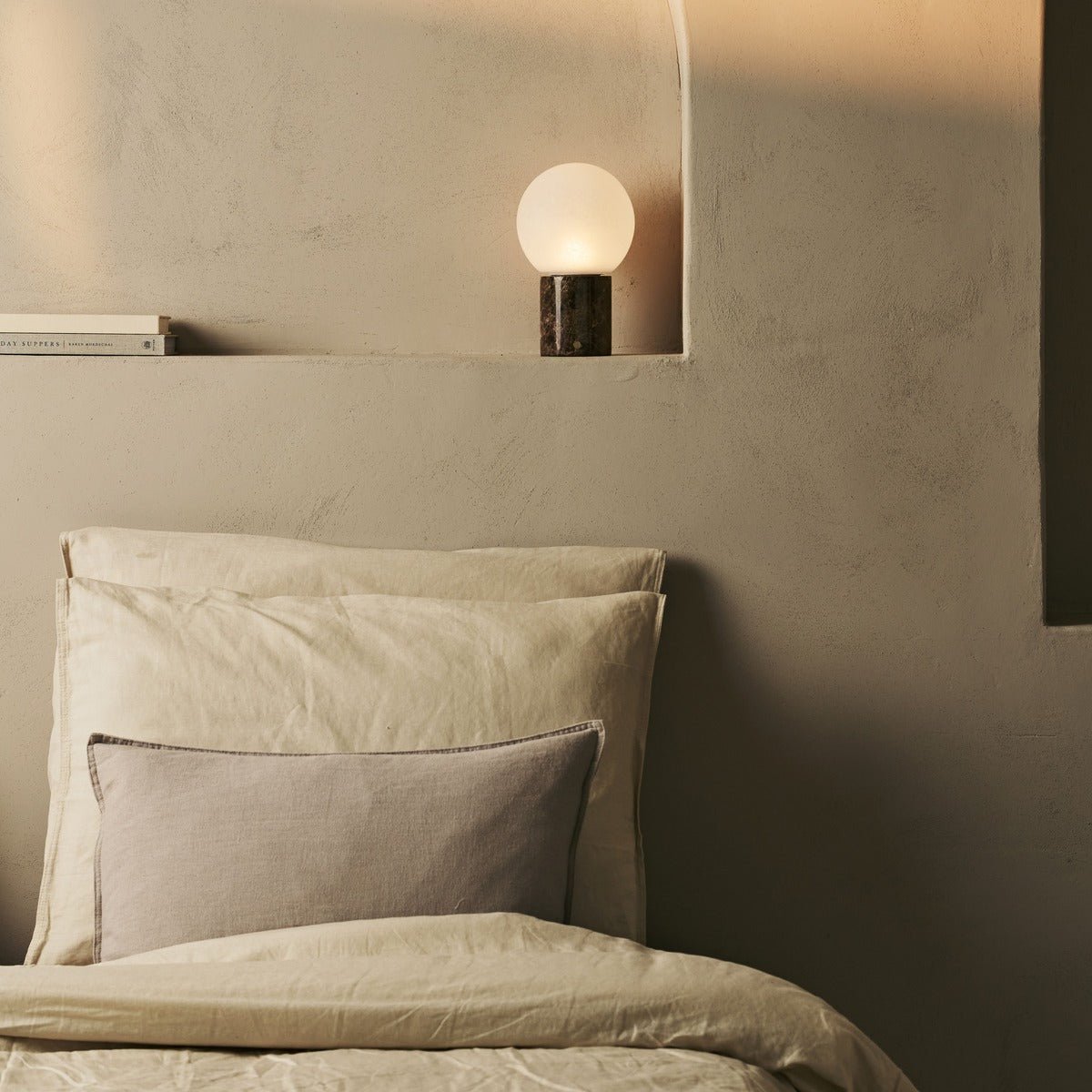 Metsu Brown / Emperador Dark - Classic Marmeren oplaadbare tafellamp met 3 lichte kleuren en dimfunctie Tavellio - Amsterdam