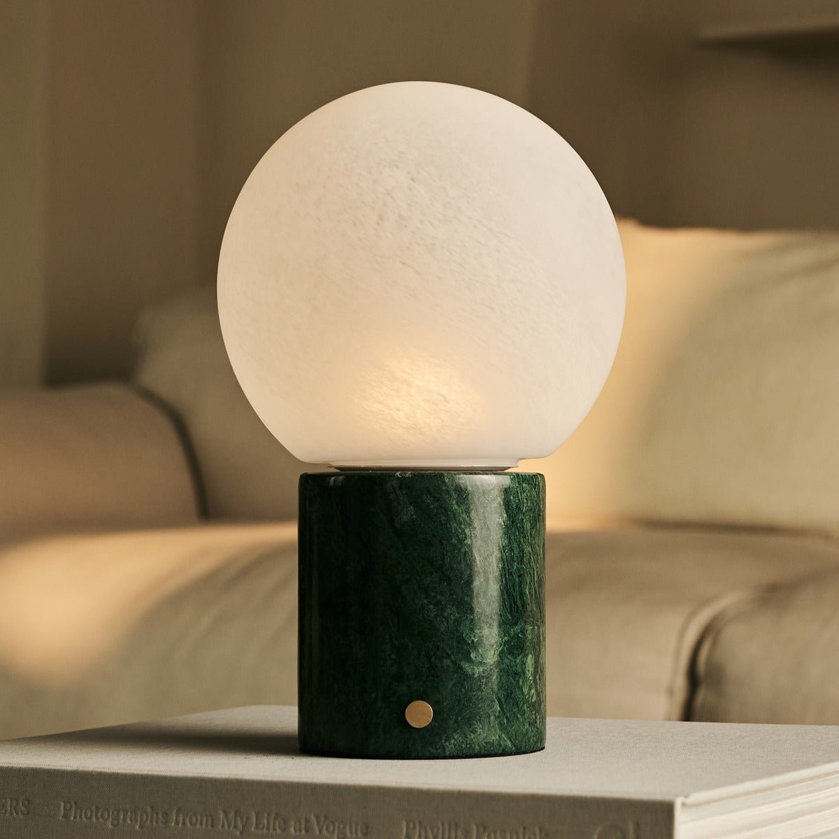 Metsu Green / Verde Alpi - Classic Marmeren oplaadbare tafellamp met 3 lichte kleuren en dimfunctie Tavellio - Amsterdam