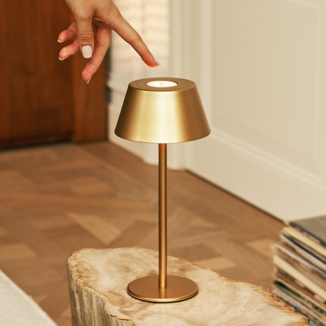 Milou Gold - tafellamp zonder kabel L Modern, Design & 3 Light Modi Tavellio - Amsterdam
