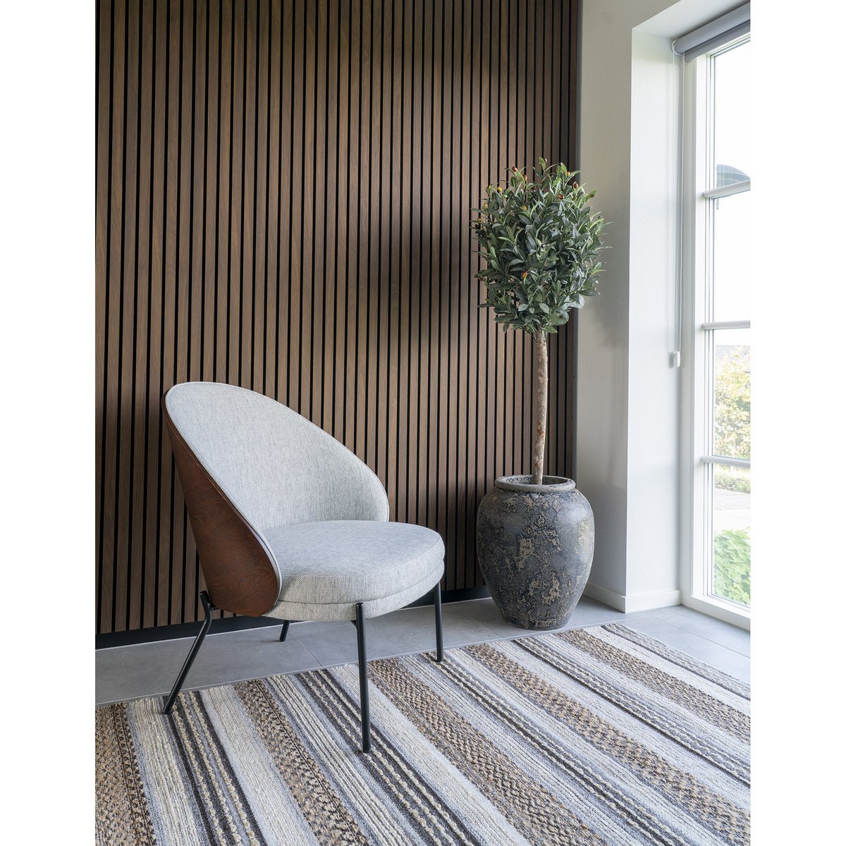 Morena Vloerkleed - Jute, Wol, Katoen, Natuur/Grijs - 160x230 cm House Nordic ApS