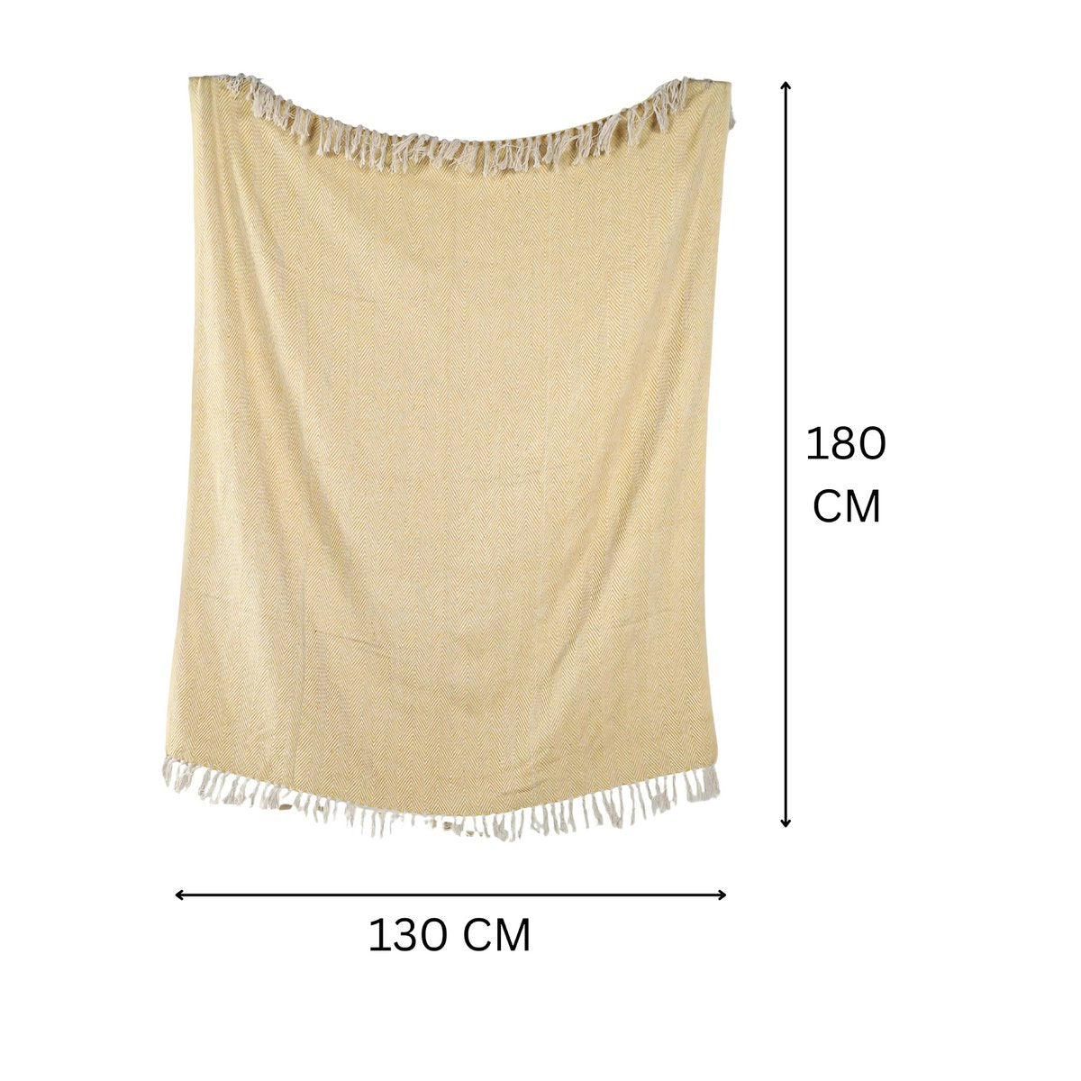 Mustard Yellow Plaid / Sofa Throw – Cozy Design with Fringes – 125×150 cm – Urbane Hide Urbane Hide