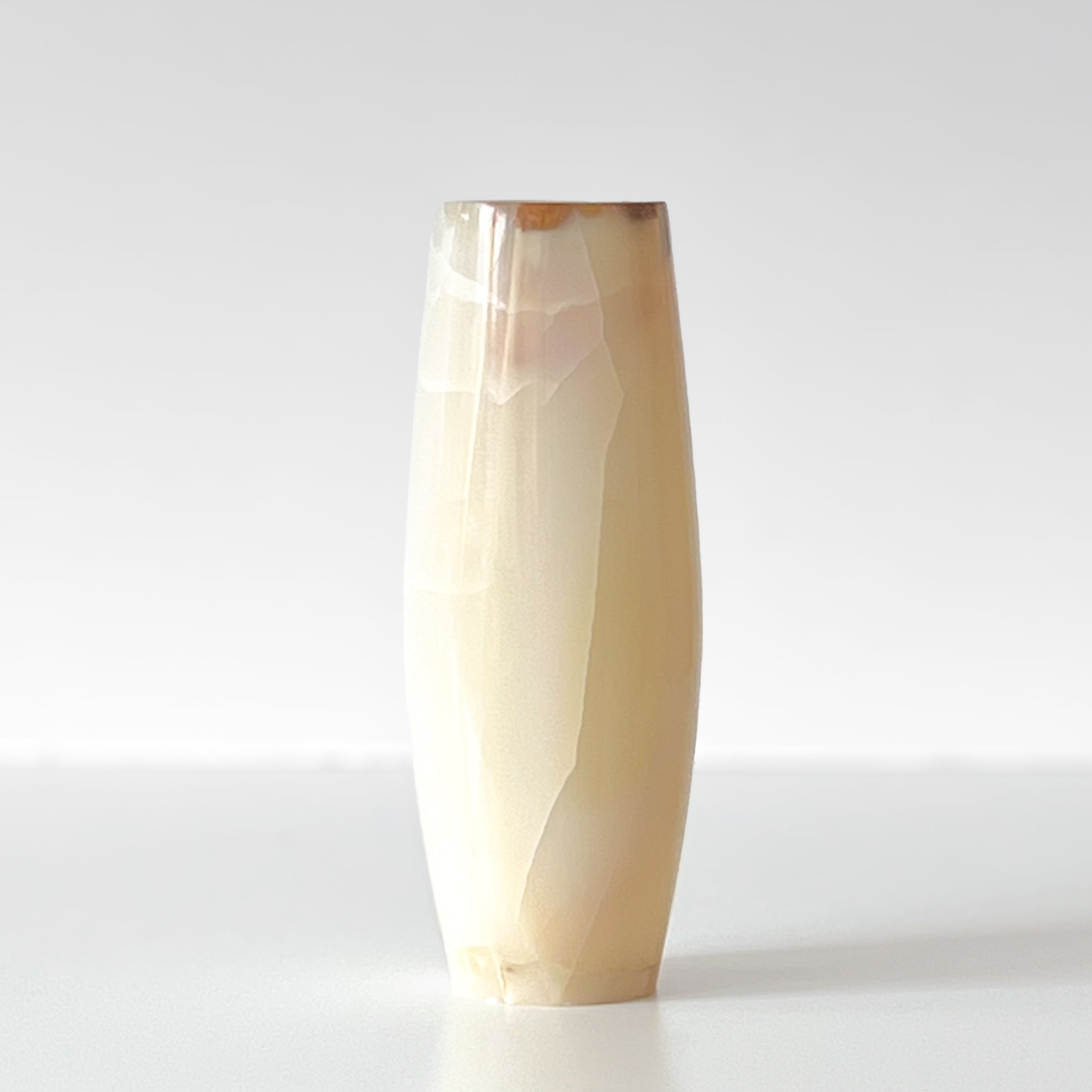 onyx vaas – vintage handgemaakt natuursteen – crème - beige - tinten Noii HOME