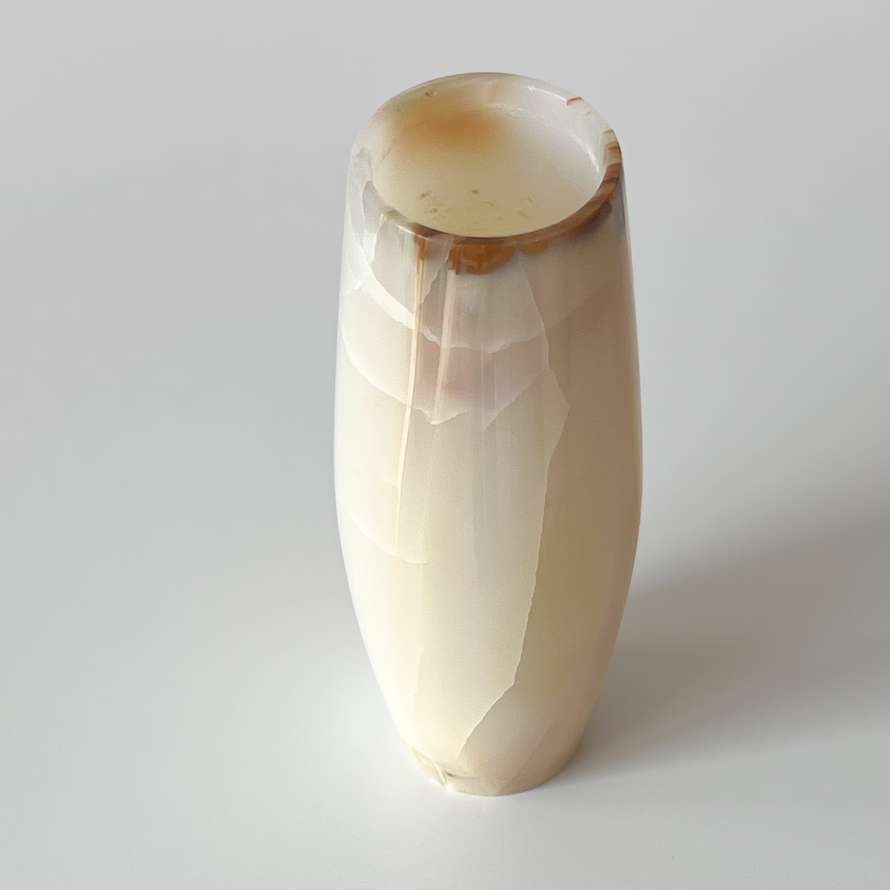 onyx vaas – vintage handgemaakt natuursteen – crème - beige - tinten Noii HOME