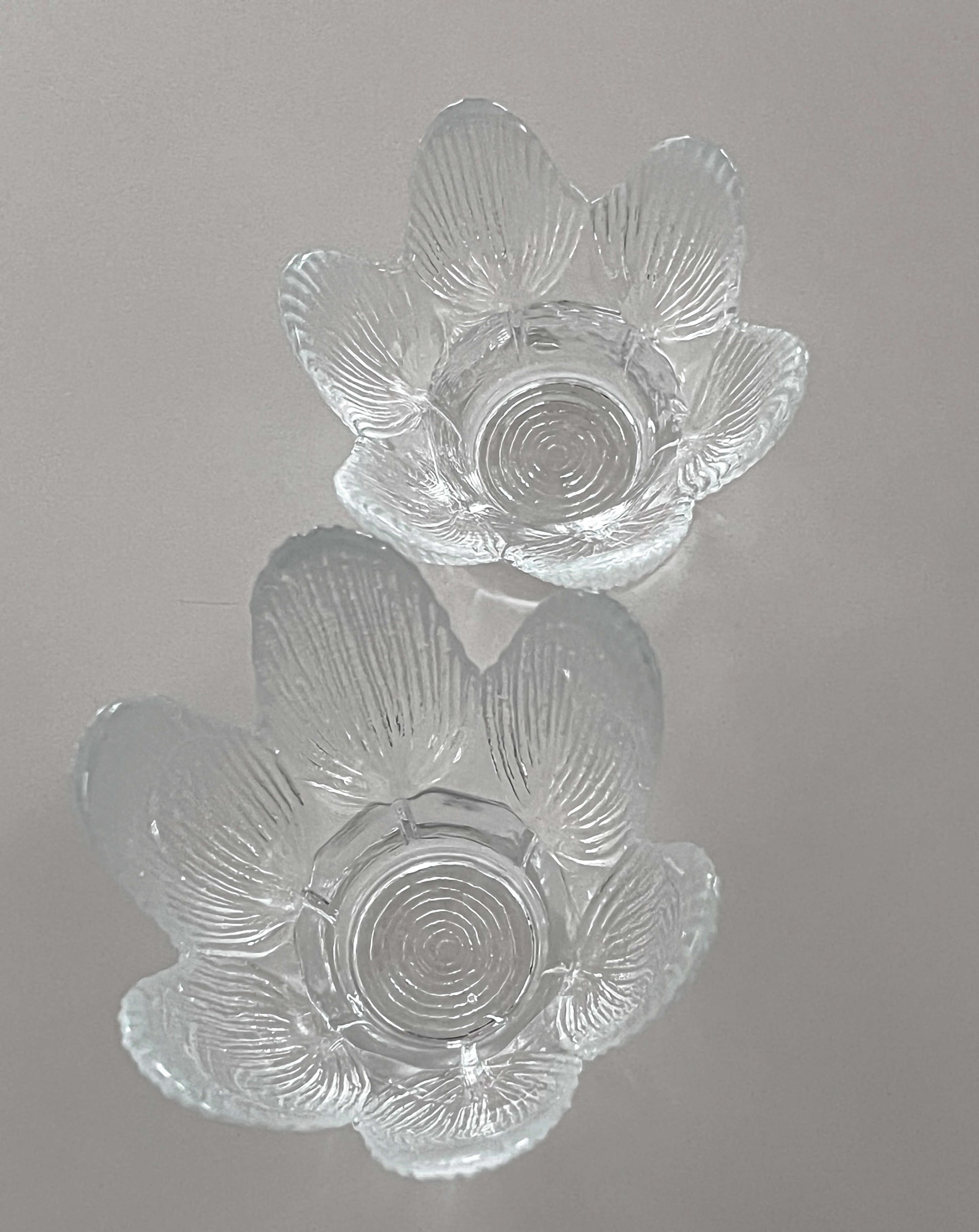 organische lotus kandelaars - glas-kristal - pre-loved Noii Home