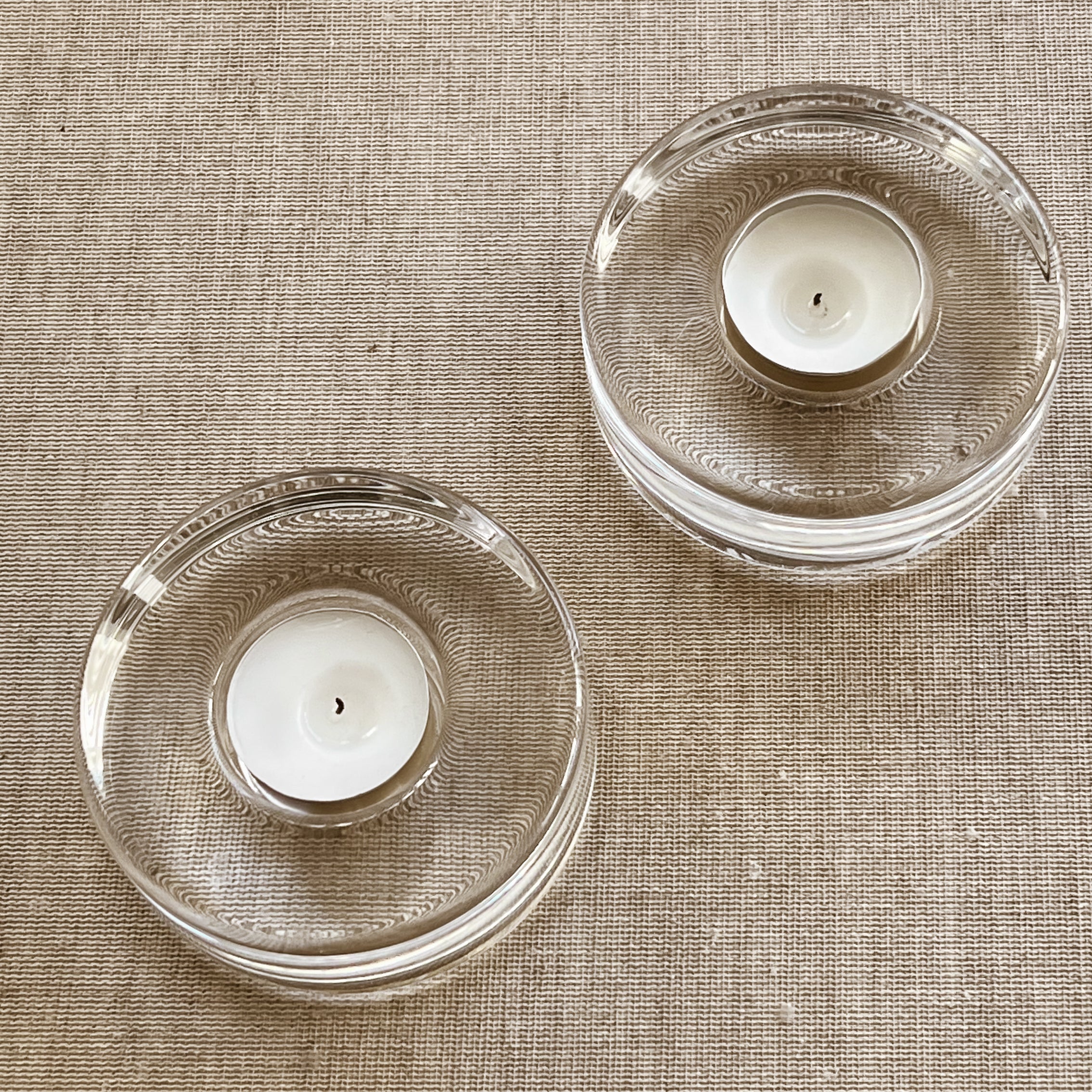 orrefors puck theelichthouders 97 mm – set van 2 - pre-loved Noii HOME