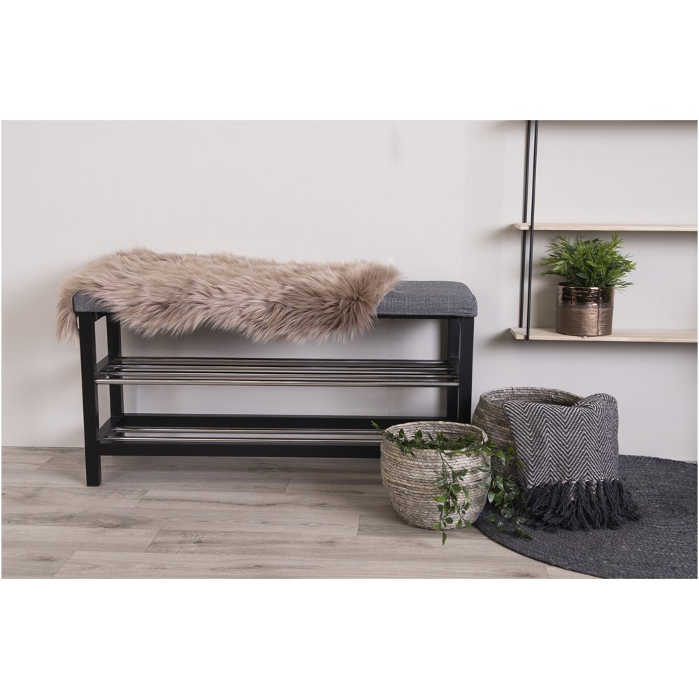 Padova Bank - Populier, Staal, Polyester, Grijs - 100x34x50 cm House Nordic ApS