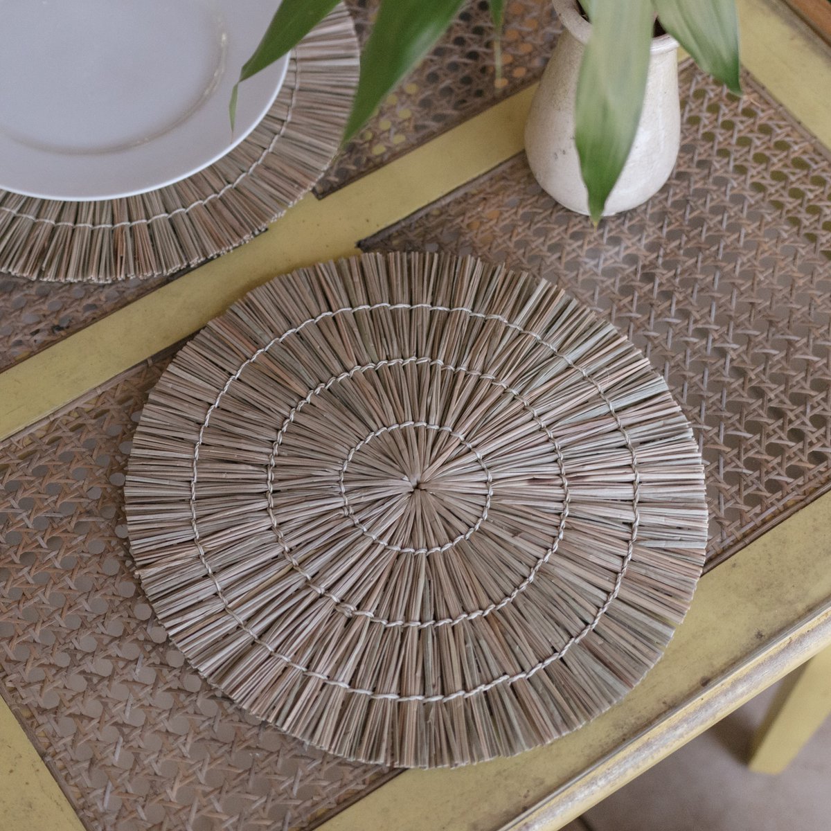 Placemat (Set van 2, 4 of 6) 35 cm | Tafelmat ALANG gemaakt van zeegras Soeji
