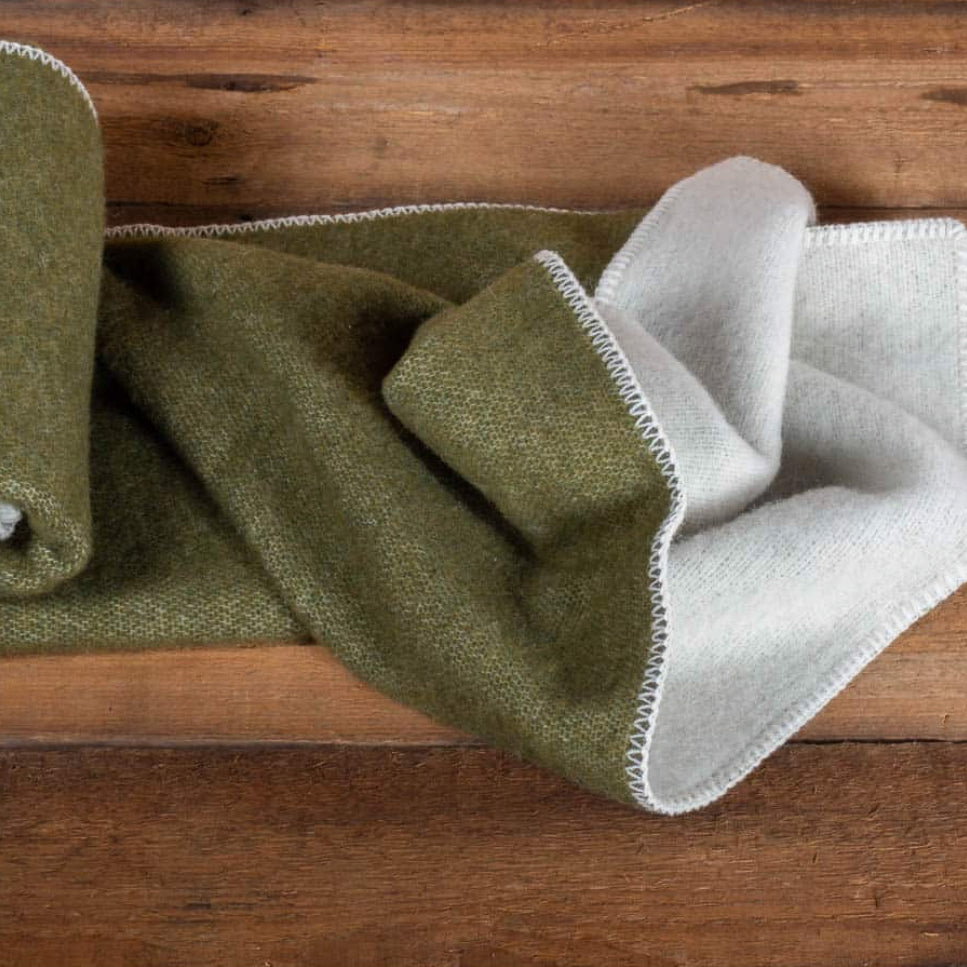 plaid - beddeken - 100% Nieuw-Zeelandse wol - groen - Hunter - MoST Blankets MoST Blankets