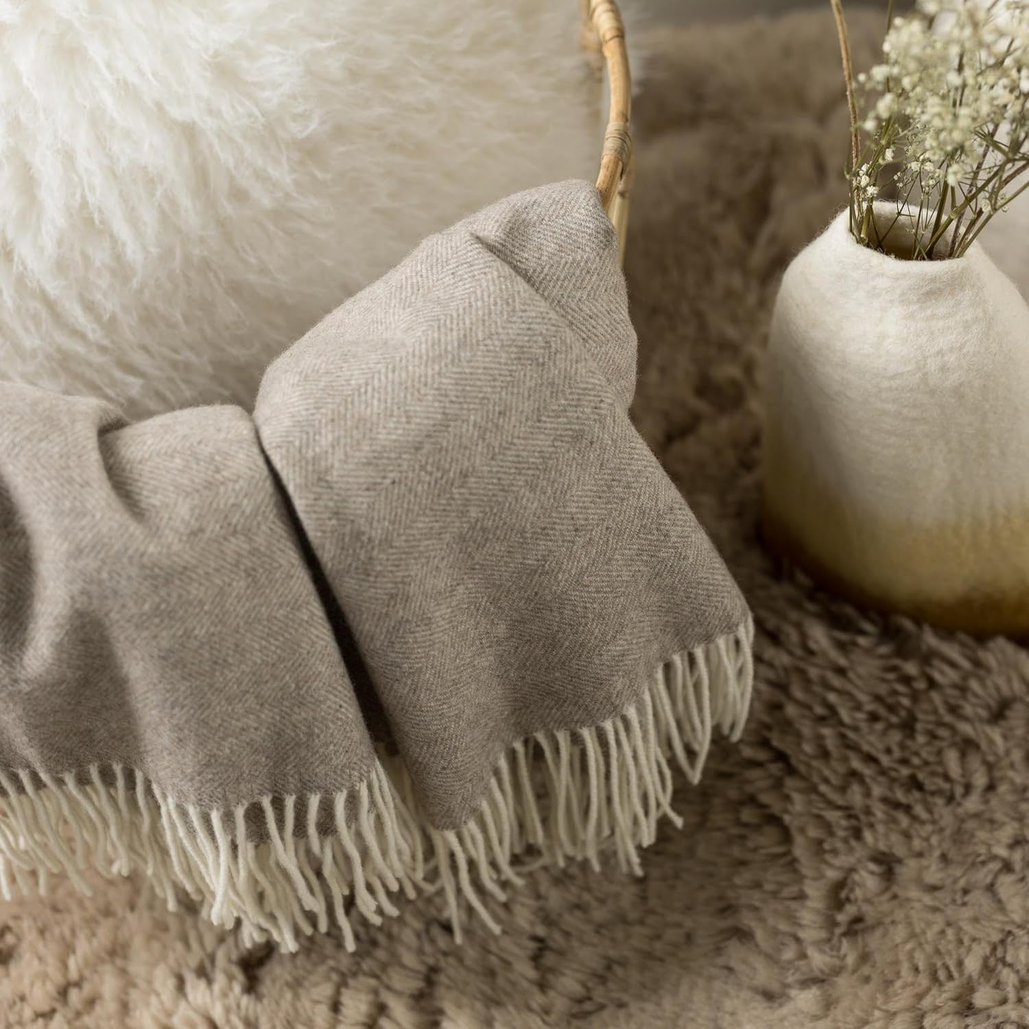 plaid carina cloud – merinowol en kasjmier – vivaraise VIVARAISE