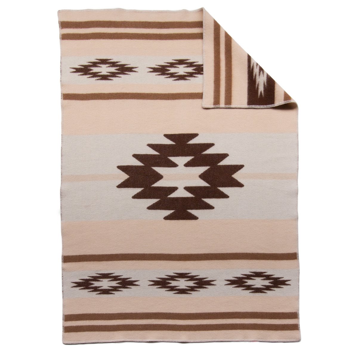 plaid CARPATHIAN - beige met aardetinten - traditioneel patroon - 100% Nieuw-Zeelandse wol MoST Blankets