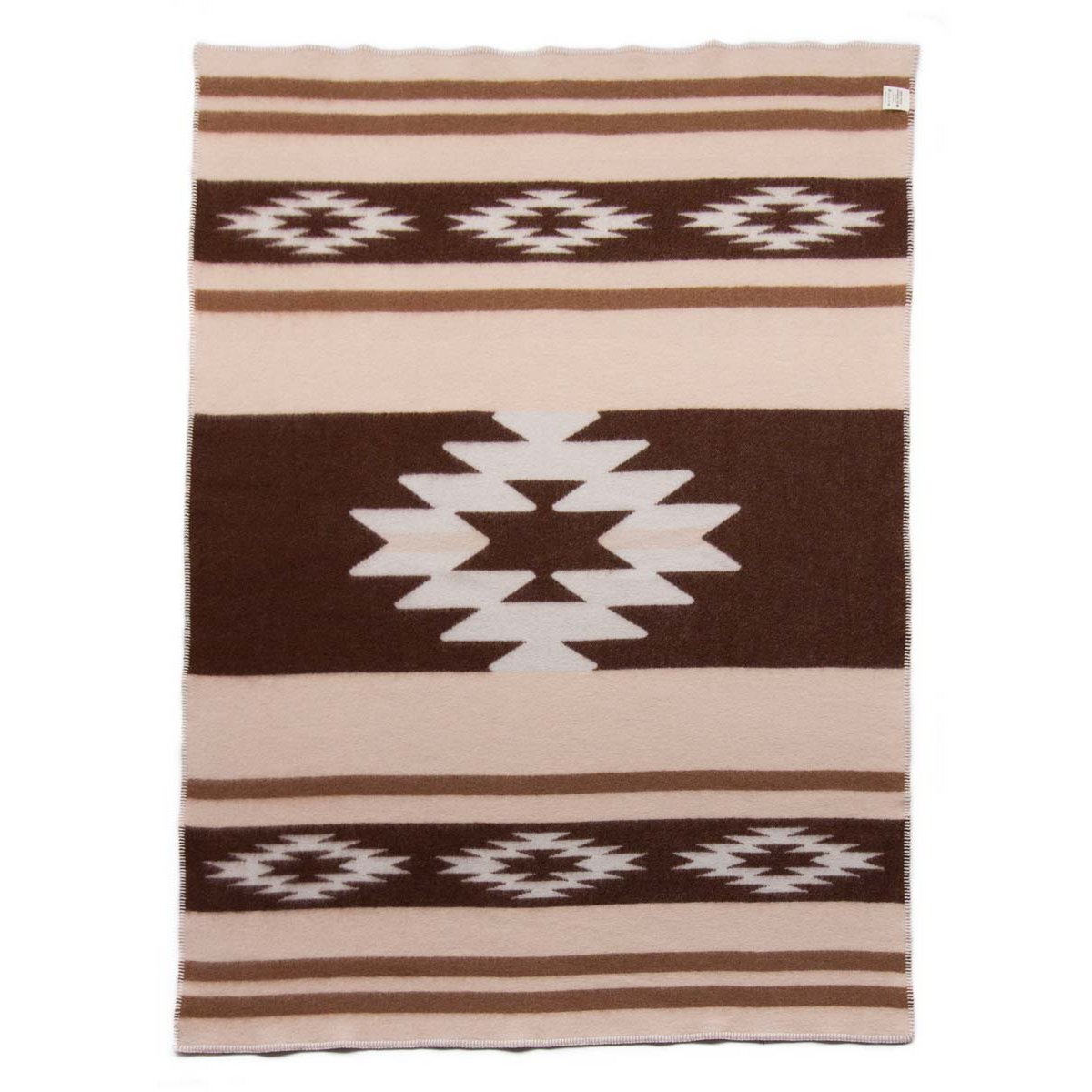 plaid CARPATHIAN - beige met aardetinten - traditioneel patroon - 100% Nieuw-Zeelandse wol MoST Blankets