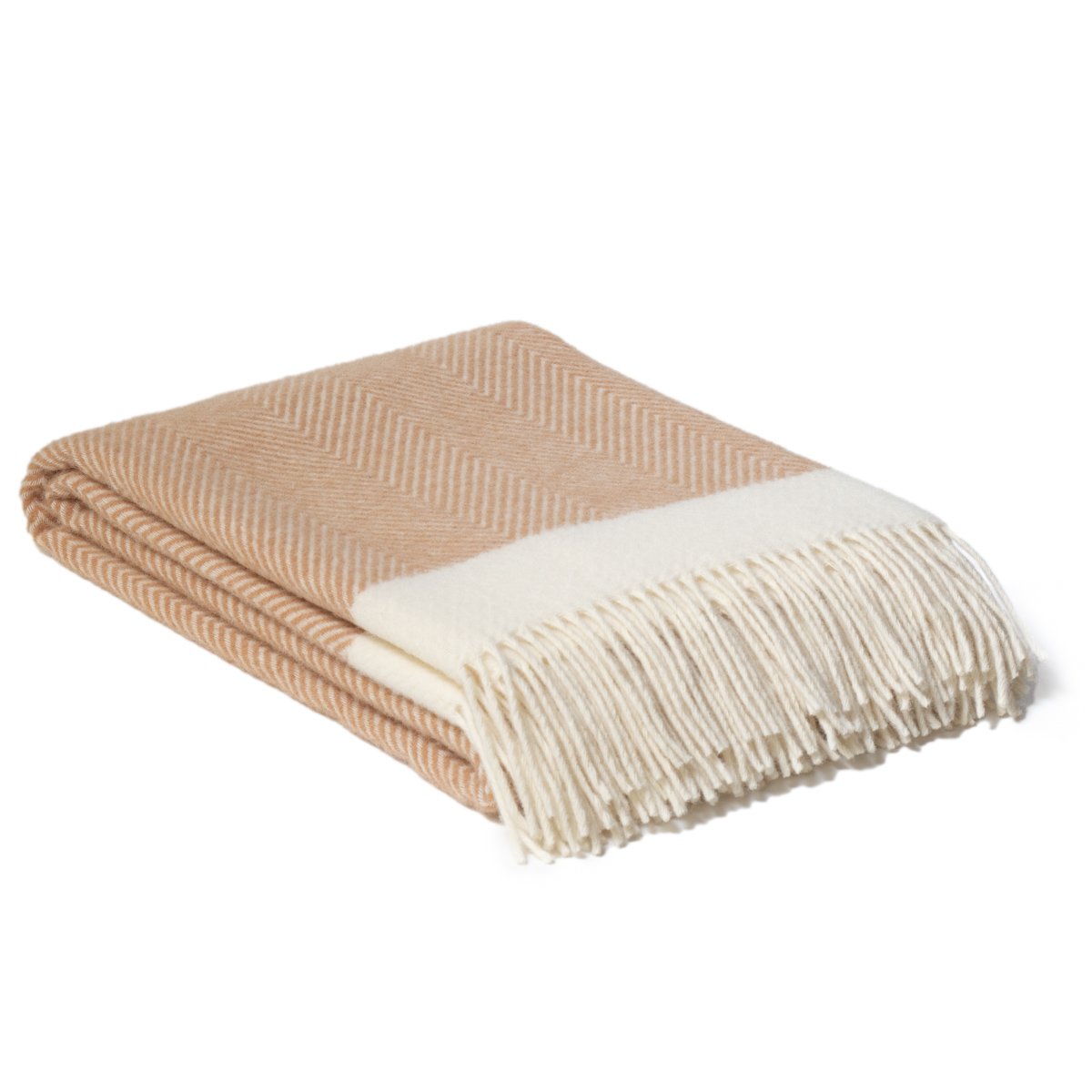 plaid-deken FLORENCE - 100% Nieuw-Zeelandse wol - sepia-beige MoST Blankets