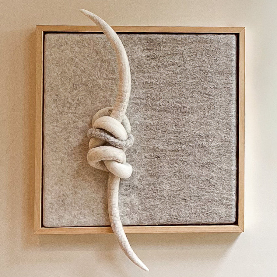 Plexus V-II – vilten wandkunst | Vilt & Vlow | 33 × 33 cm Noii HOME