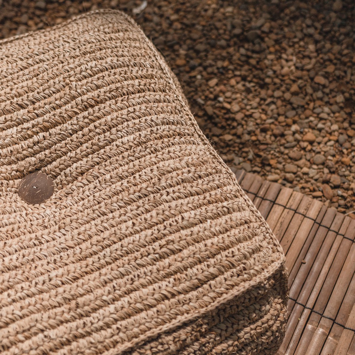 Poef | Zitzak PADAR gemaakt van Raffia Soeji