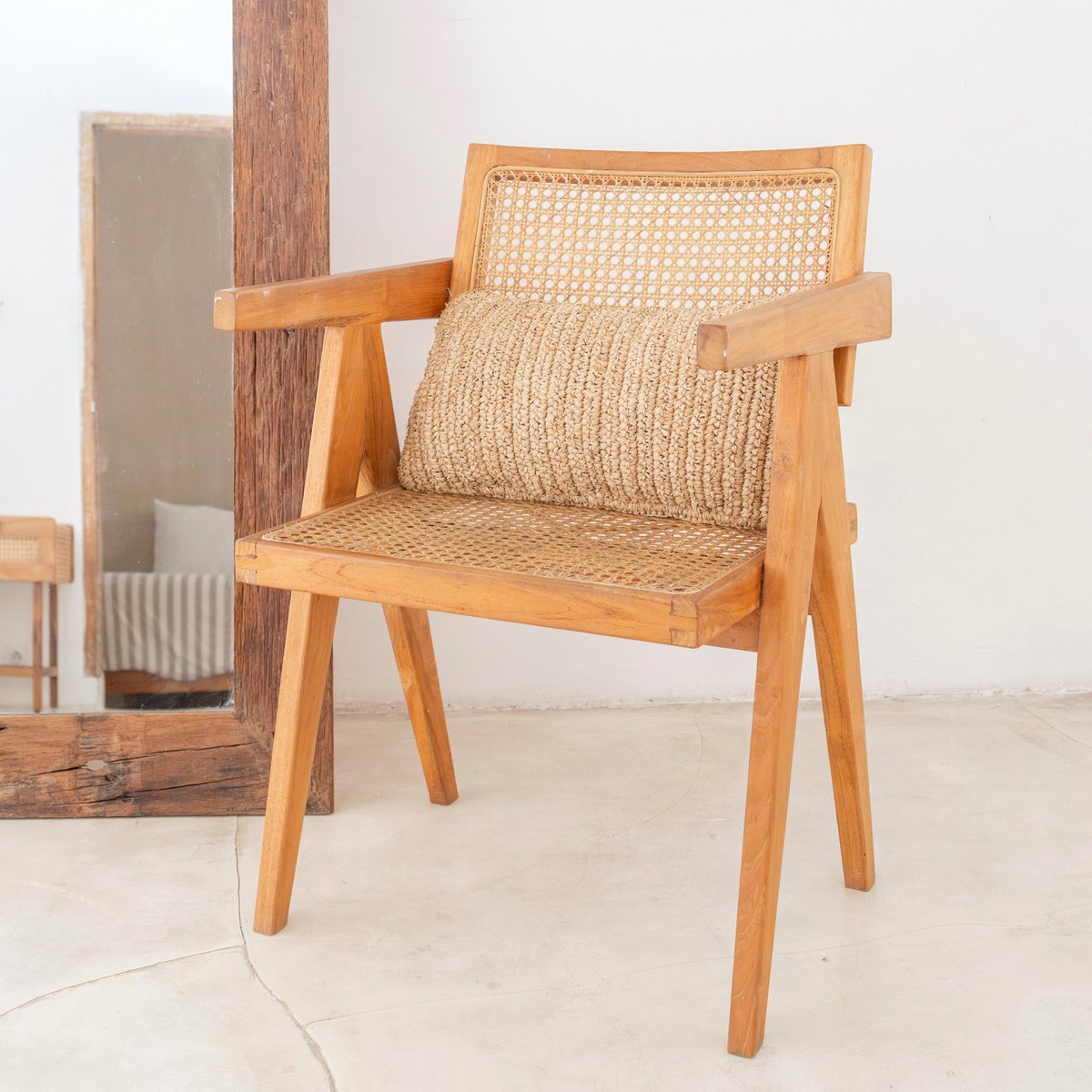 Raffia Sierkussen 50x30 cm met vulling Decoratief kussen Bankkussen DALUNG Soeji