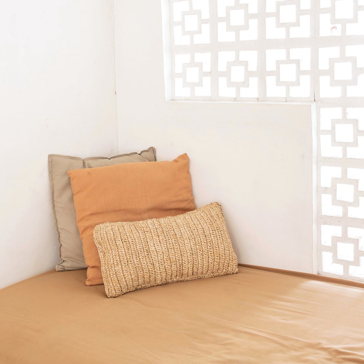 Raffia Sierkussen 50x30 cm met vulling Decoratief kussen Bankkussen DALUNG Soeji