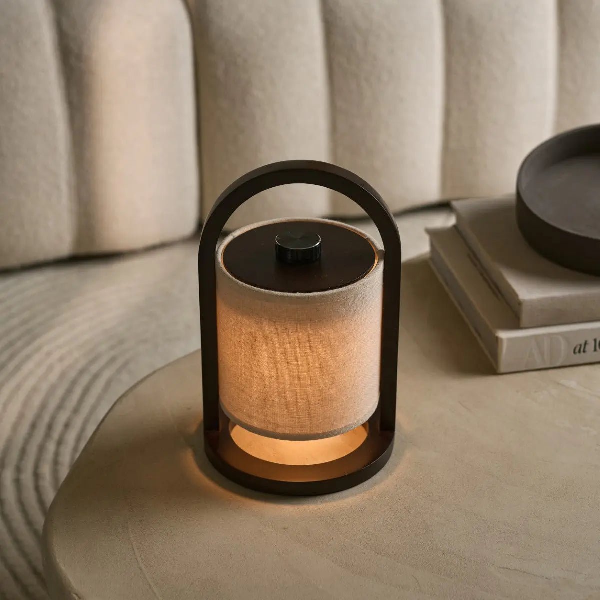 River Donkerbruine Draadloze Houten Lamp – Oplaadbaar & Dimbaar Tavellio - Amsterdam