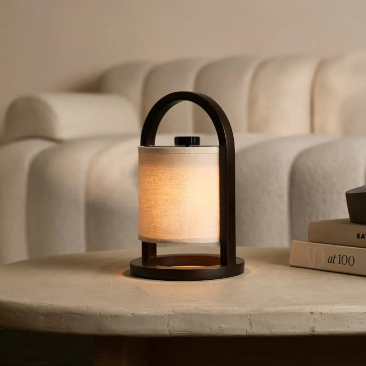 River Donkerbruine Draadloze Houten Lamp – Oplaadbaar & Dimbaar Tavellio - Amsterdam
